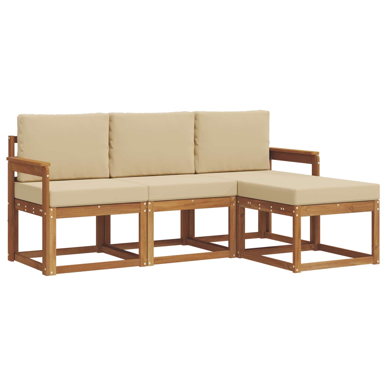 Ensemble de canapés d'extérieur 4 pcs Naturel et Beige - XIOS