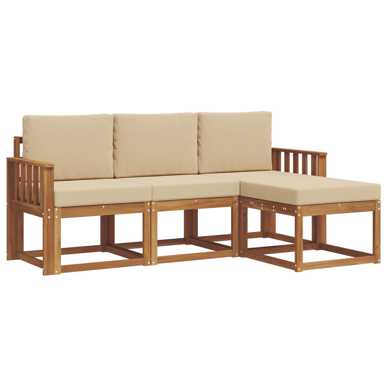 Ensemble de canapés d'extérieur 4 pcs Naturel et Beige - XIOS