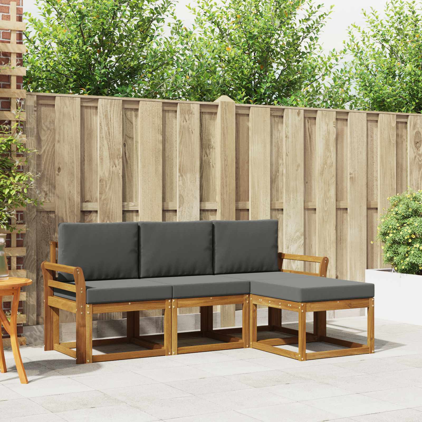 Ensemble de canapés d'extérieur 4 pcs Naturel et Anthracite - XIOS