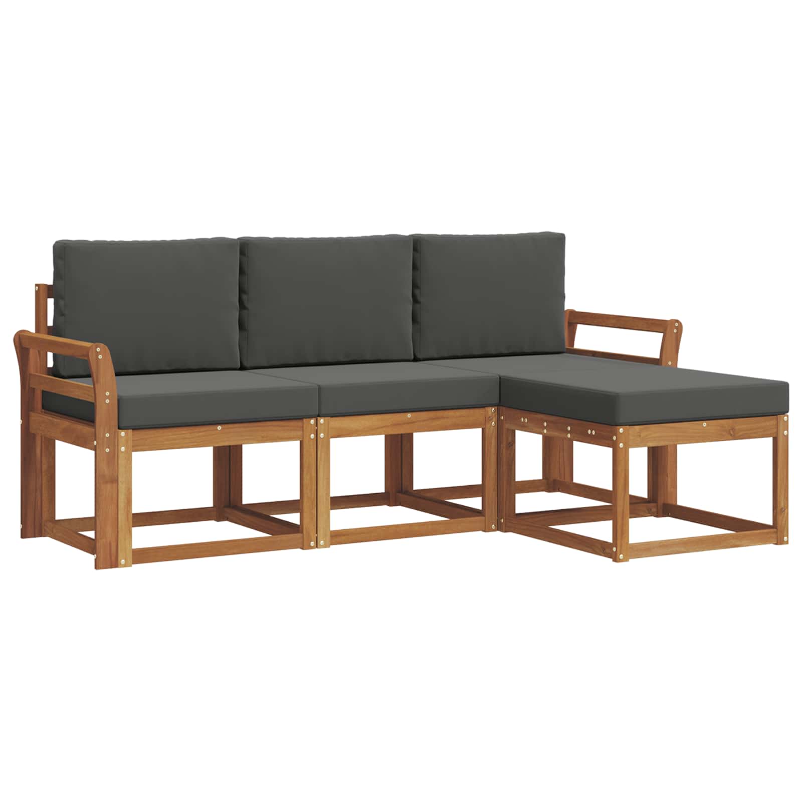 Ensemble de canapés d'extérieur 4 pcs Naturel et Anthracite - XIOS