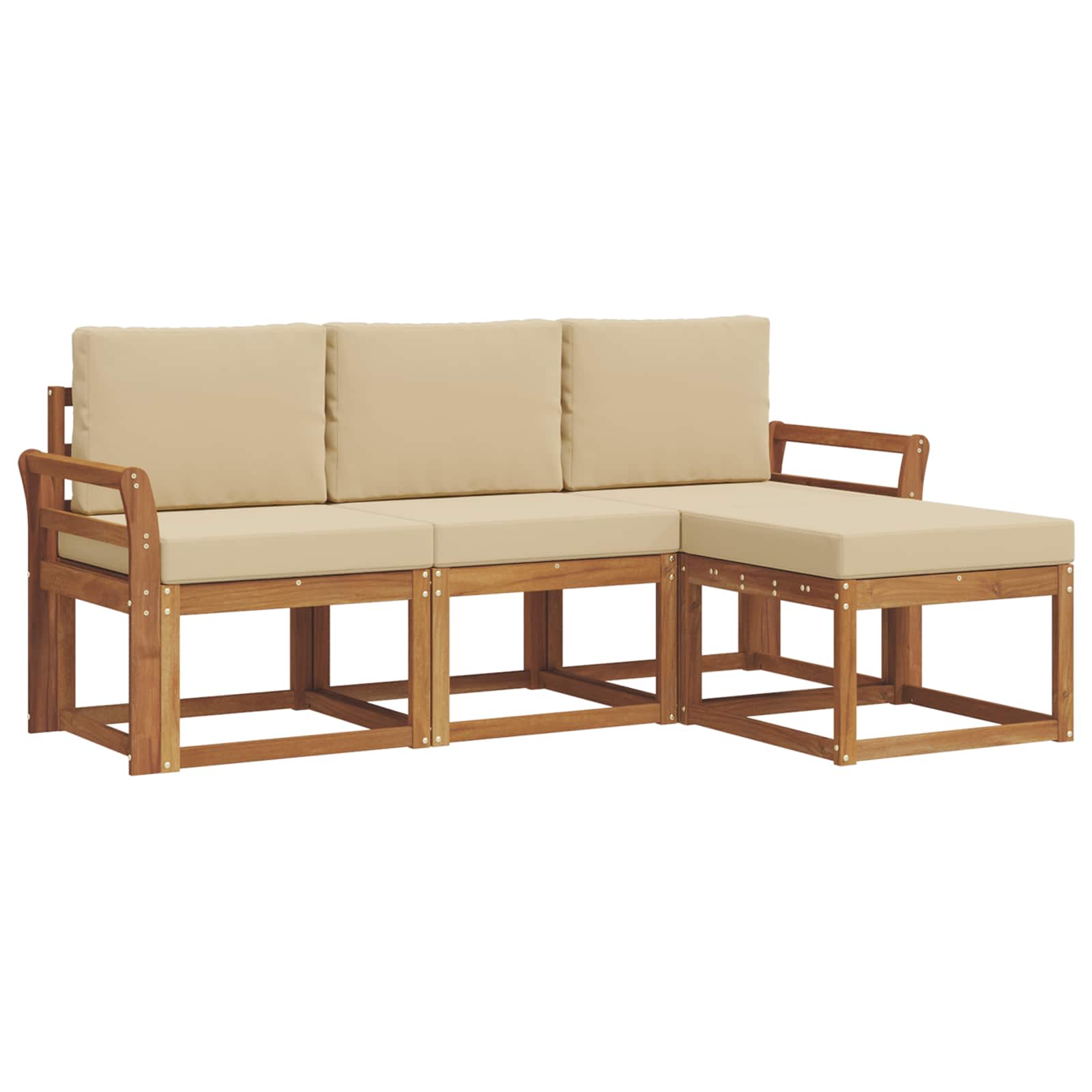 Ensemble de canapés d'extérieur 4 pcs Naturel et Beige - XIOS