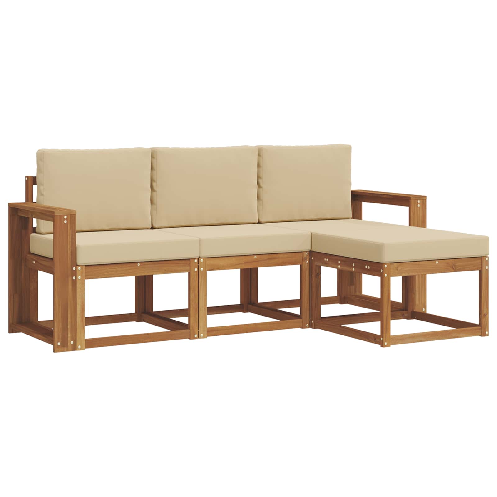 Ensemble de canapés d'extérieur 4 pcs Naturel et Beige - XIOS