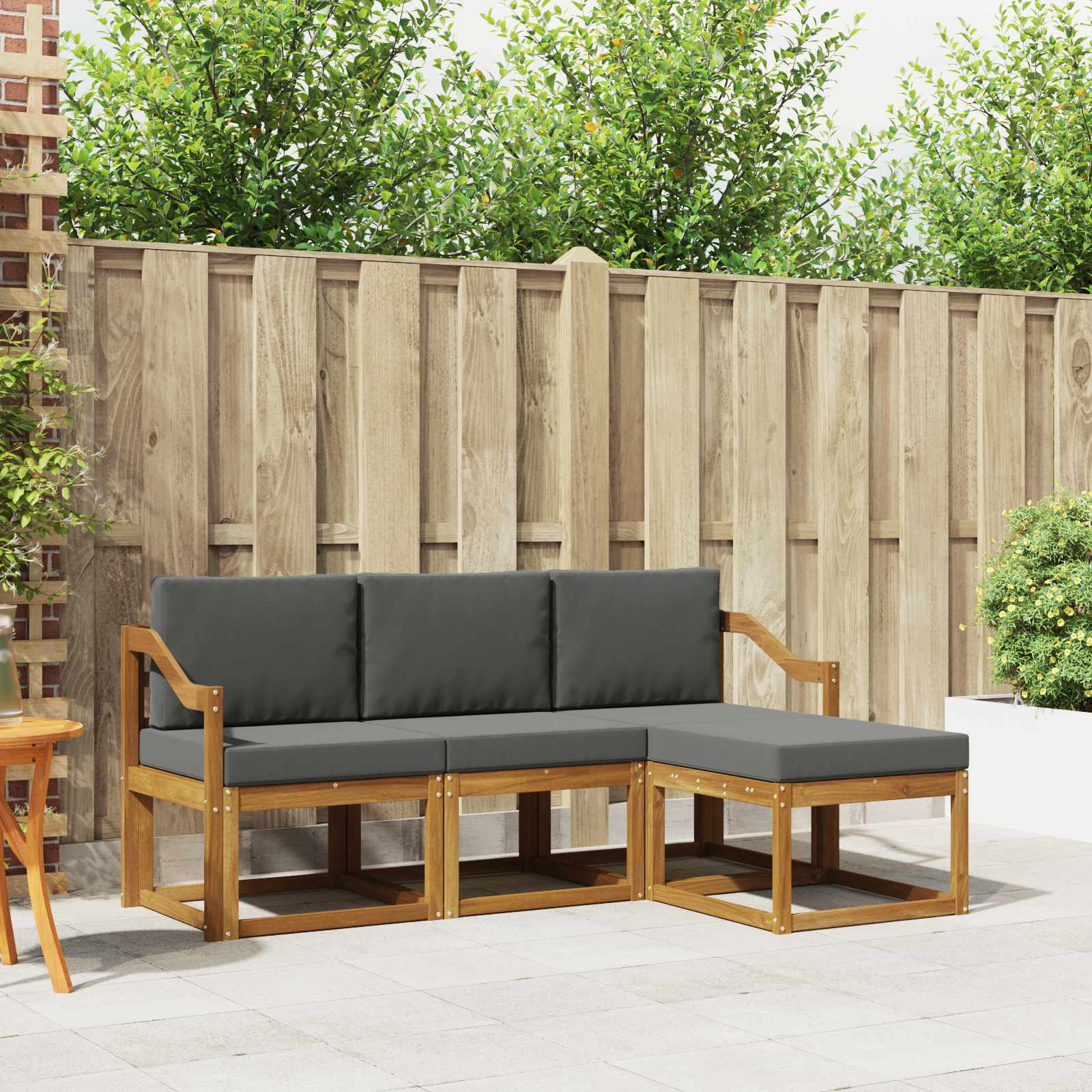 Ensemble de canapés d'extérieur 4 pcs Naturel et Anthracite - XIOS