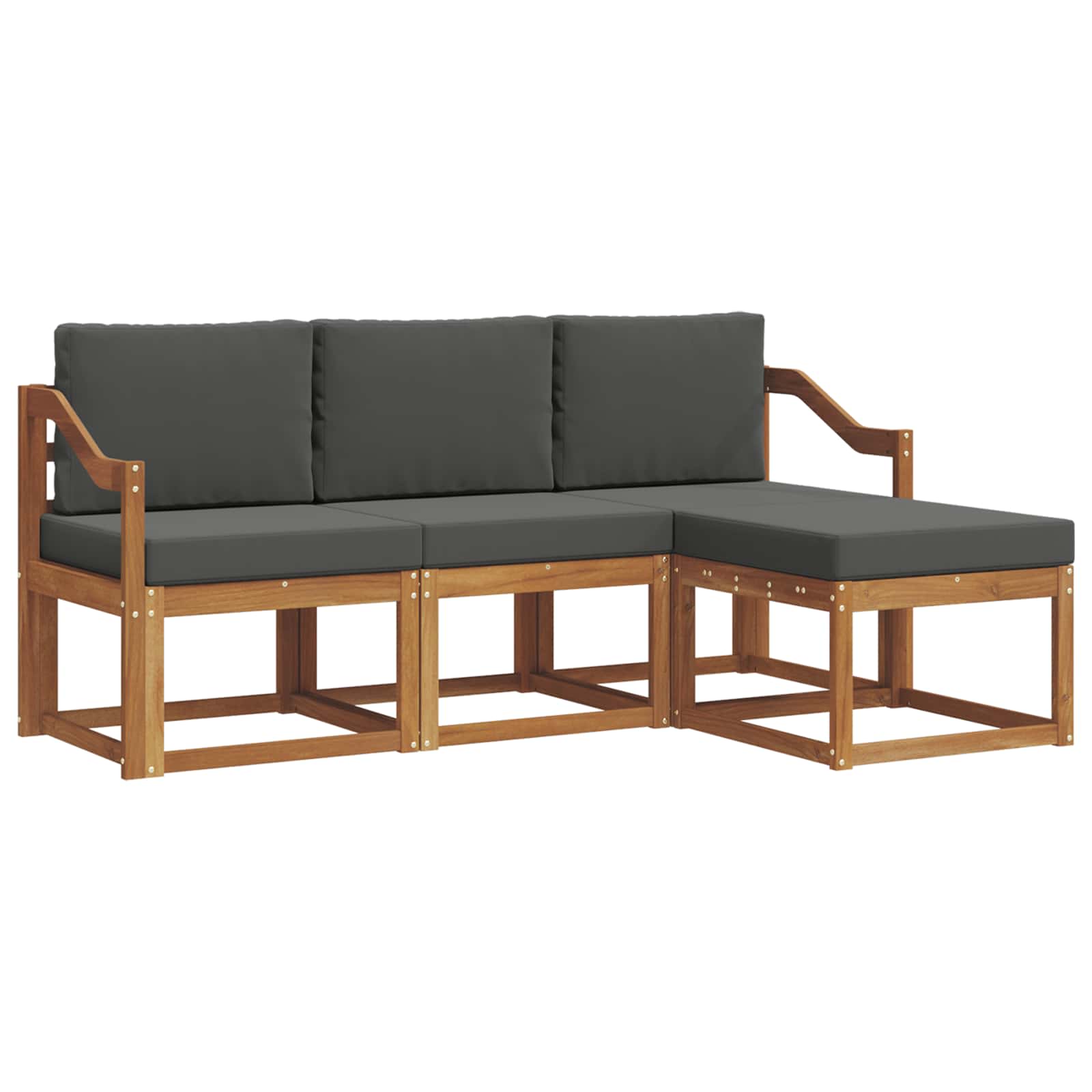 Ensemble de canapés d'extérieur 4 pcs Naturel et Anthracite - XIOS