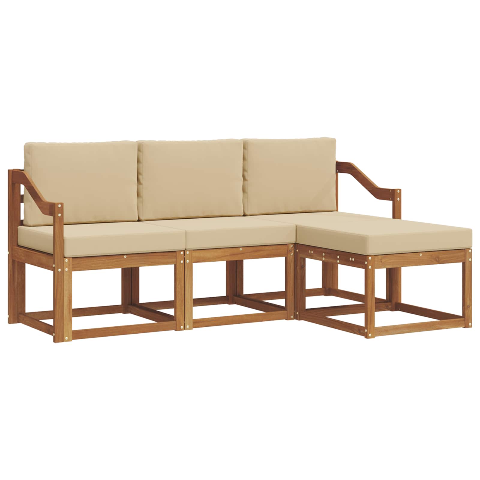 Ensemble de canapés d'extérieur 4 pcs Naturel et Beige - XIOS
