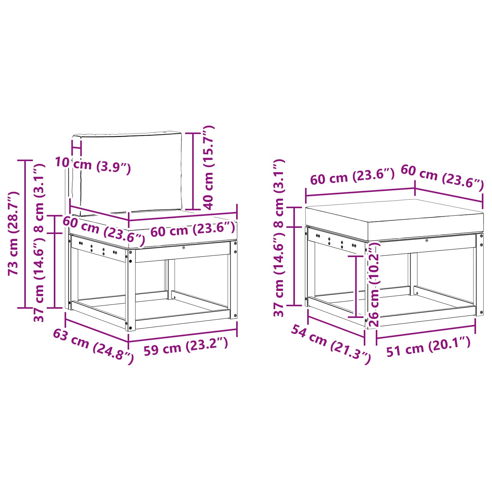 Ensemble de canapés d'extérieur 5 pcs Naturel et Anthracite - XIOS