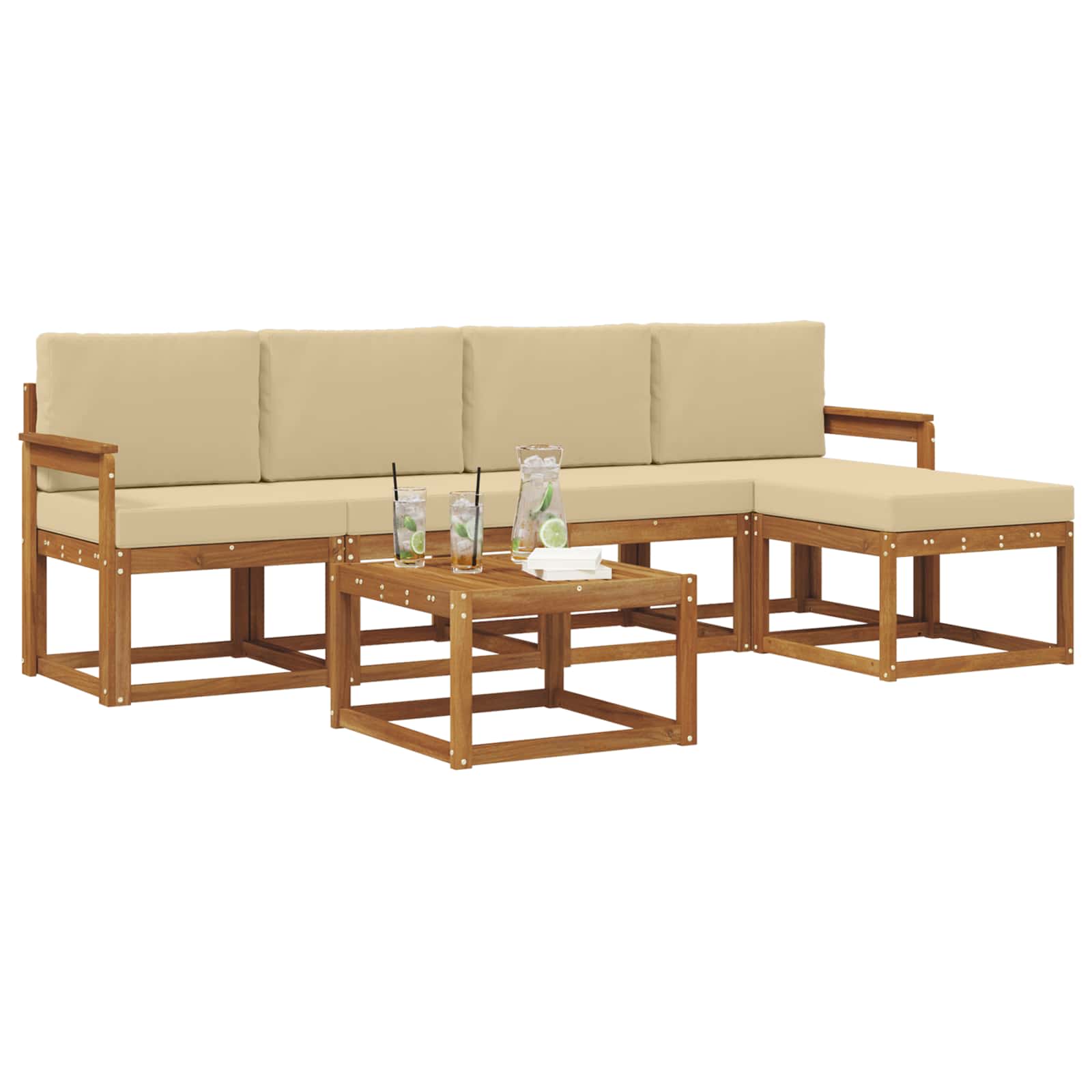 Ensemble de canapés d'extérieur 6 pc Naturel et Beige - XIOS