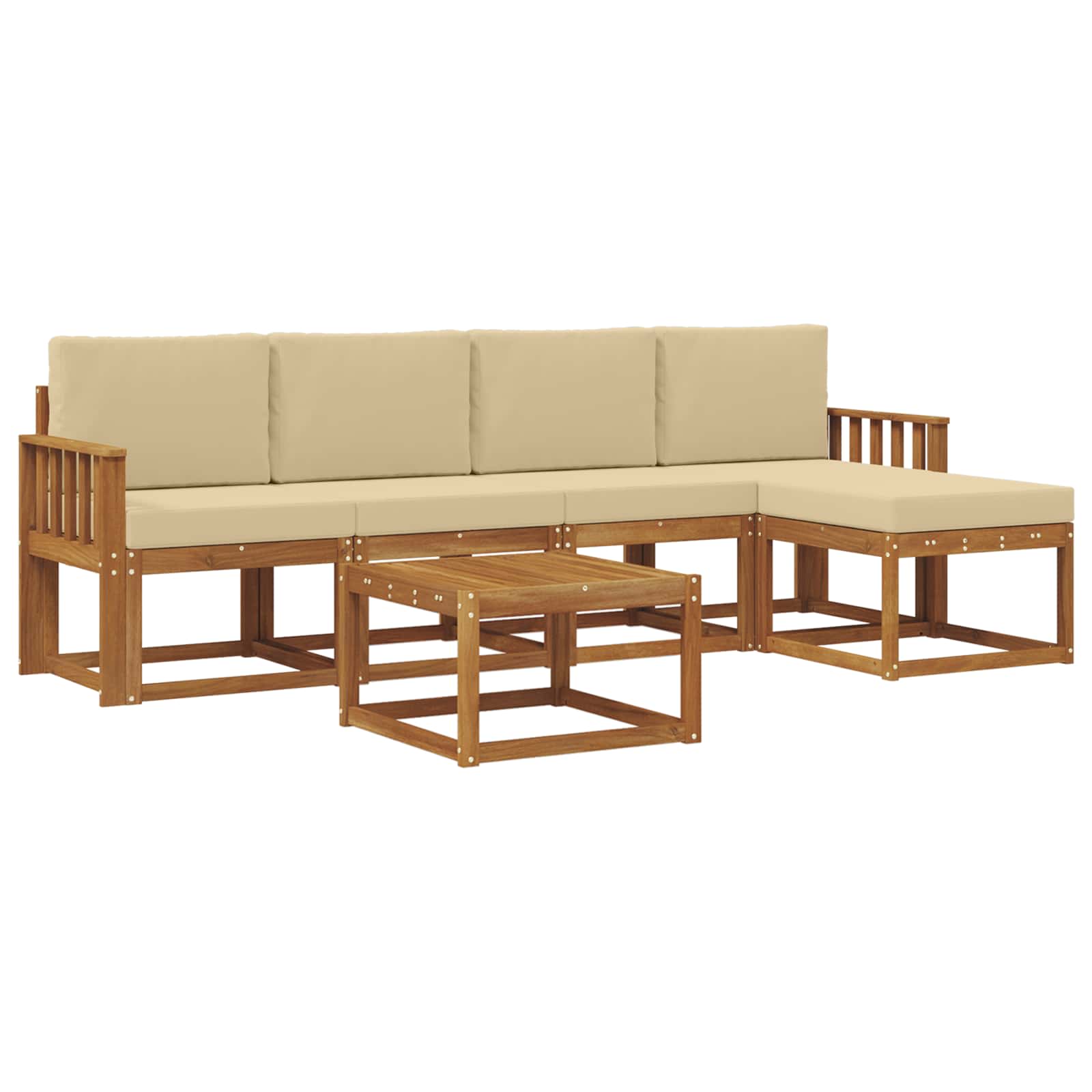 Ensemble de canapés d'extérieur 6 pcs Naturel et Beige - XIOS