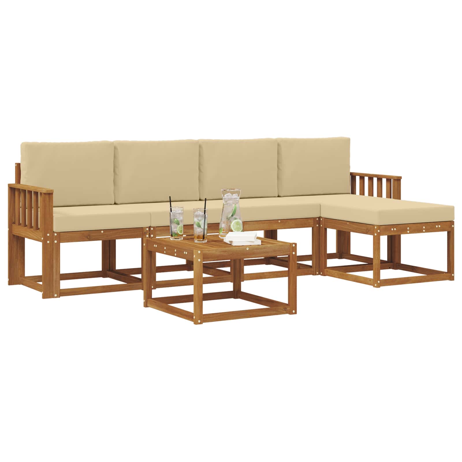 Ensemble de canapés d'extérieur 6 pcs Naturel et Beige - XIOS
