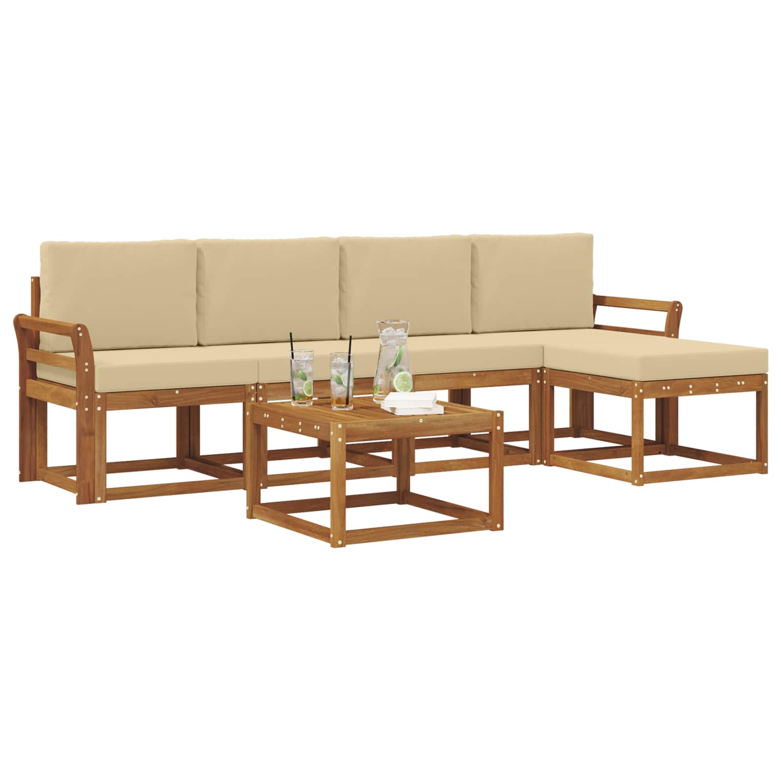 Ensemble de canapés d'extérieur 6 pcs Naturel et Beige - XIOS