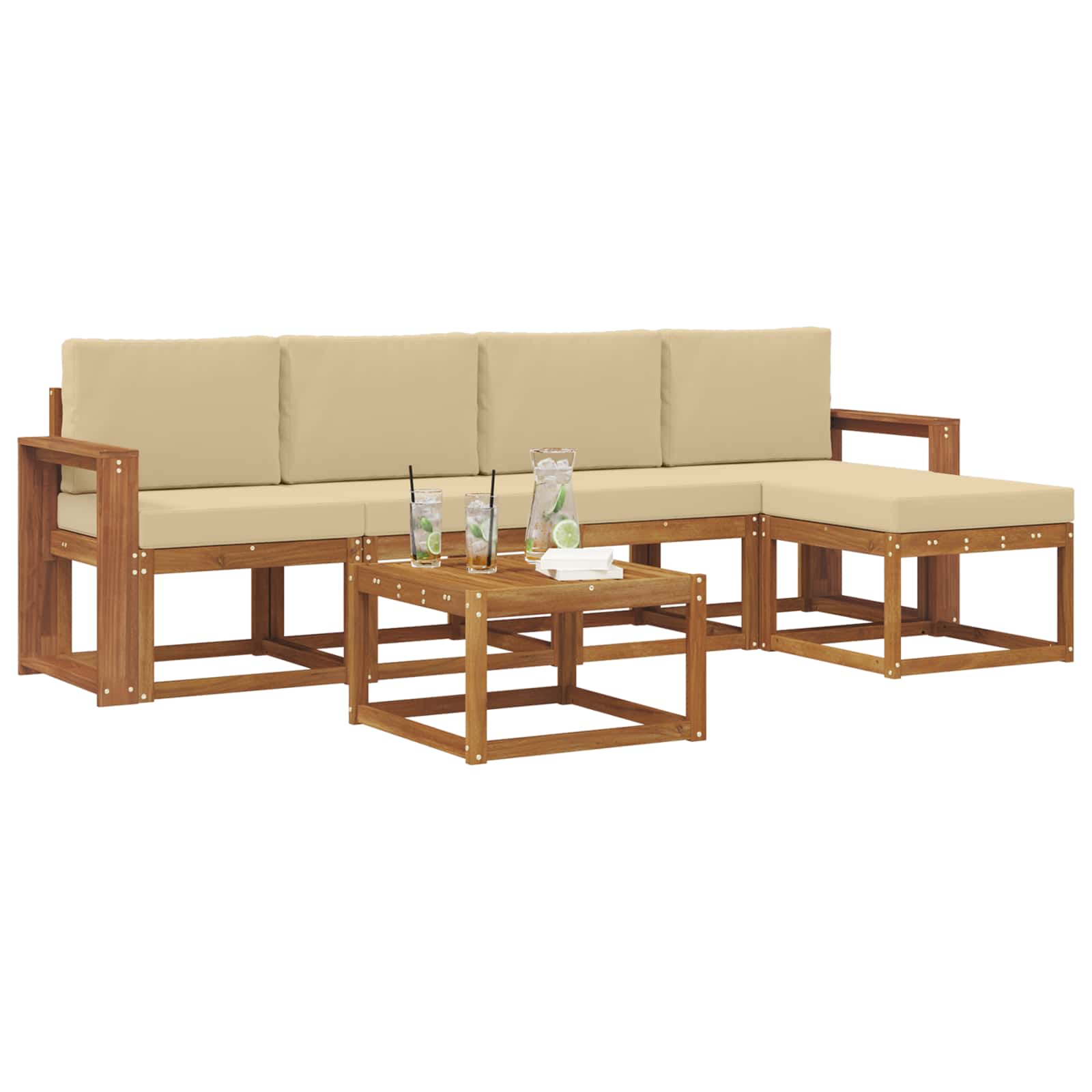 Ensemble de canapés d'extérieur 6 pcs Naturel et Beige - XIOS