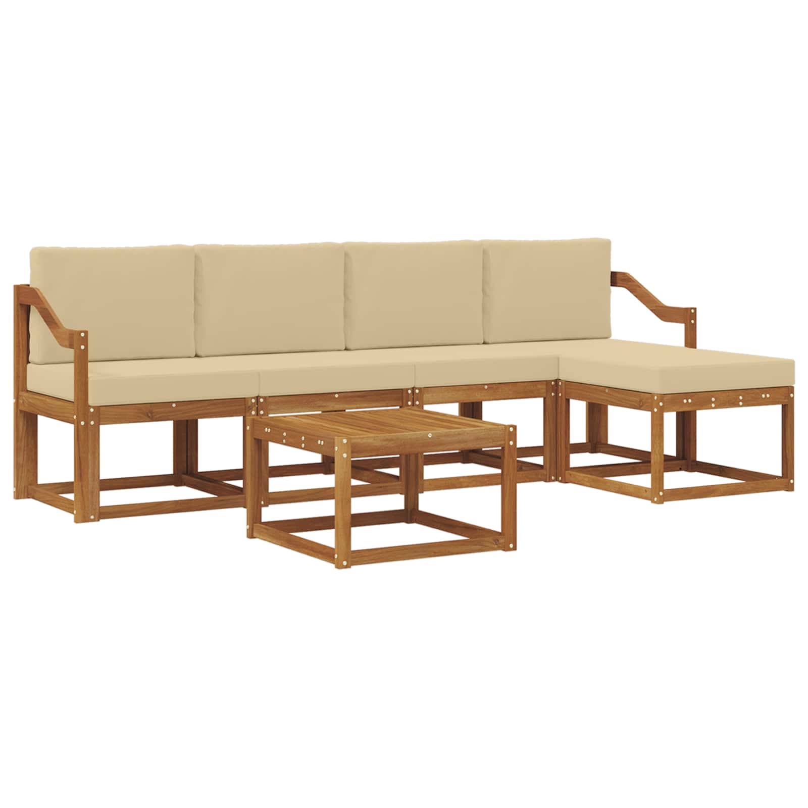 Ensemble de canapés d'extérieur 6 pcs Naturel et Beige - XIOS