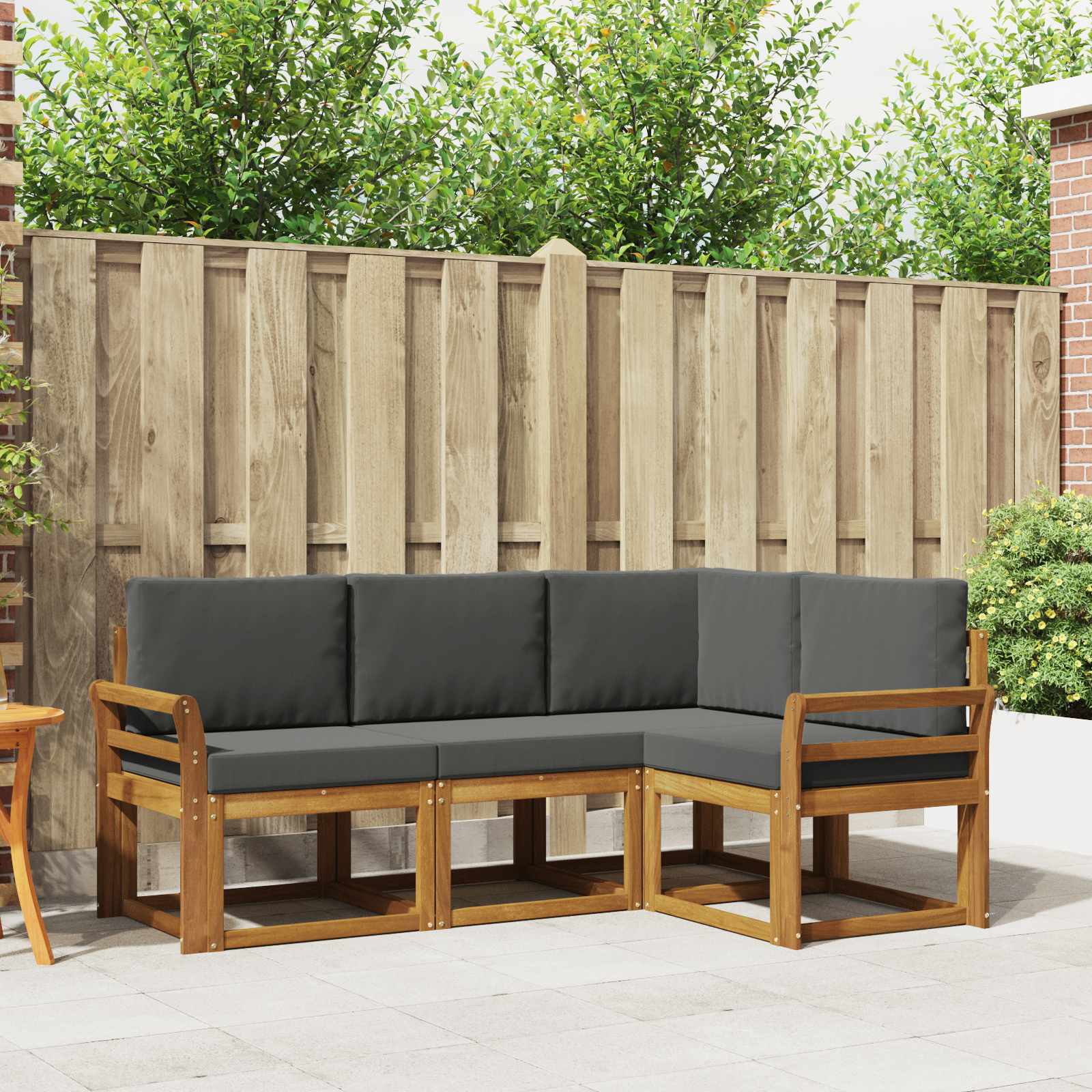 Ensemble de canapés d'extérieur 4 pc Naturel et Anthracite