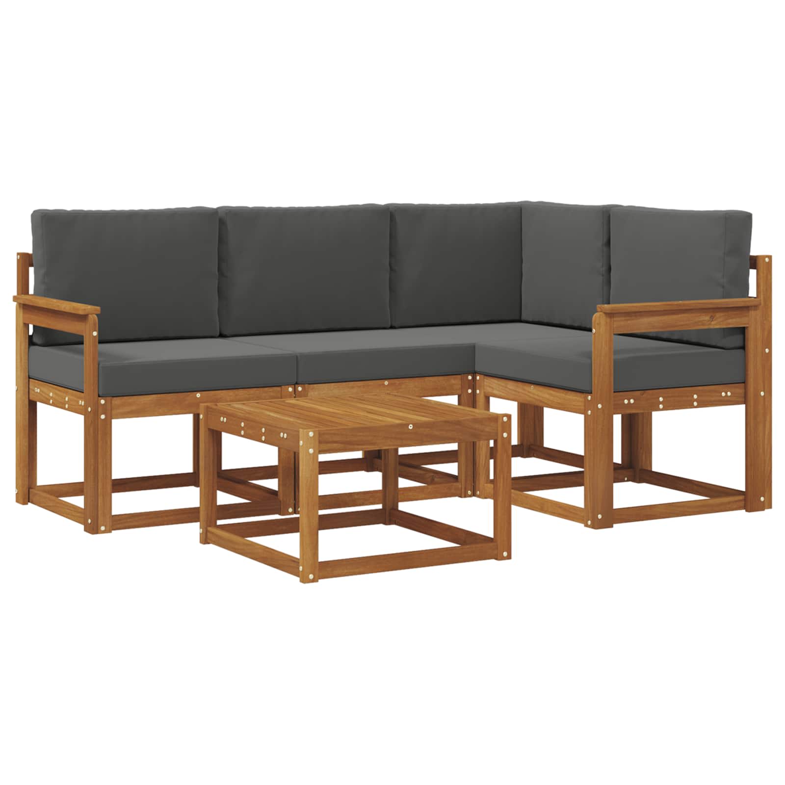 Ensemble de canapés d'extérieur 5 pcs Naturel et Anthracite - XIOS