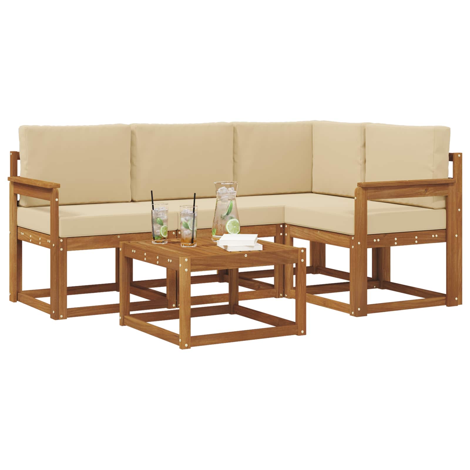 Ensemble de canapés d'extérieur 5 pcs Naturel et Beige - XIOS