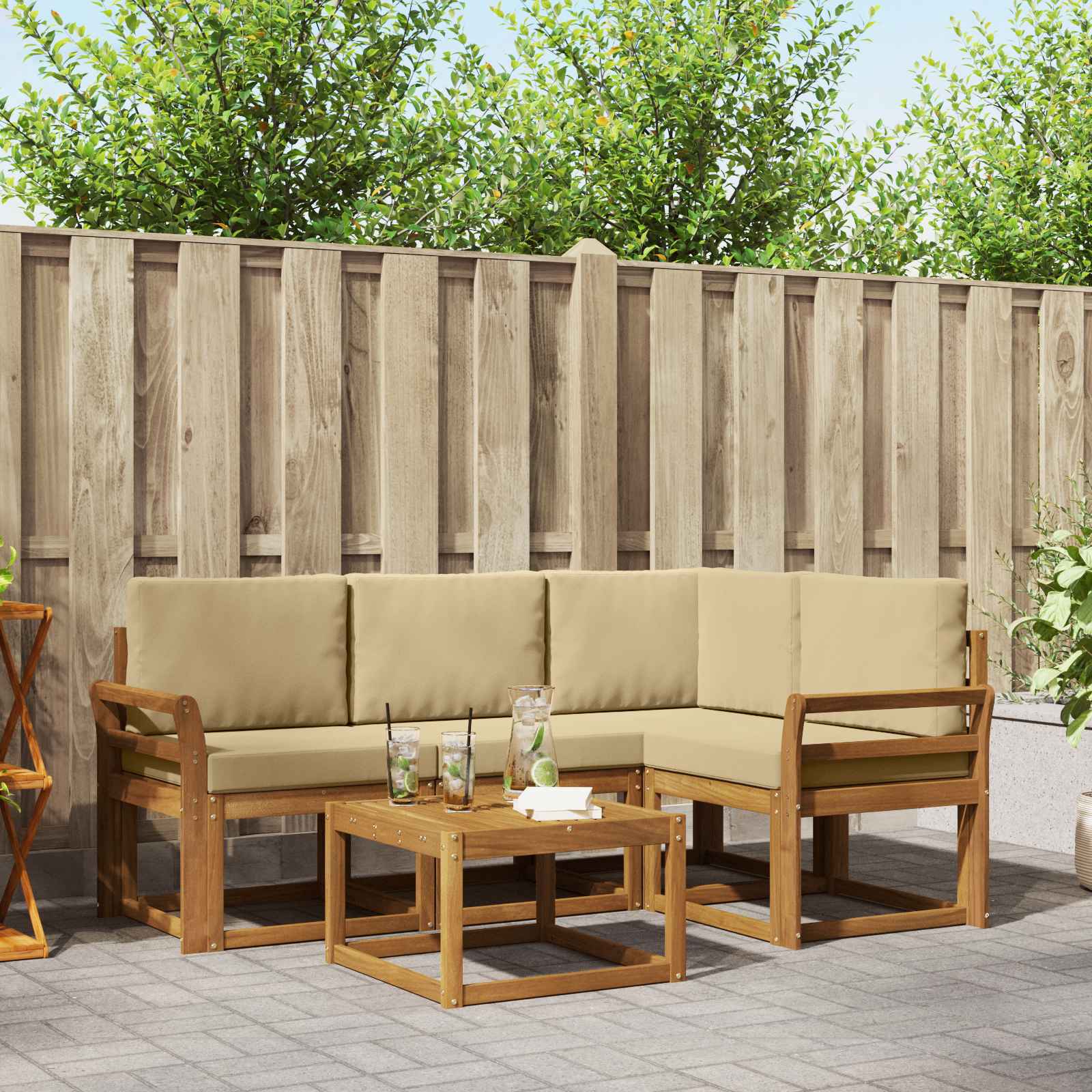 Ensemble de canapés d'extérieur 5 pc Naturel et Beige - XIOS
