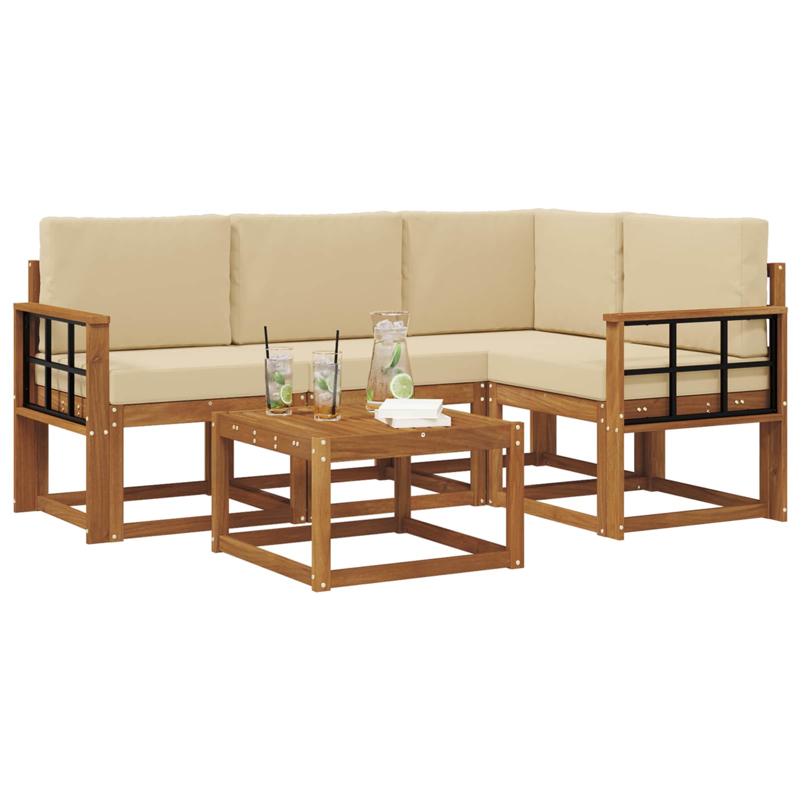 Ensemble de canapés d'extérieur 5 pcs Naturel et Beige - XIOS