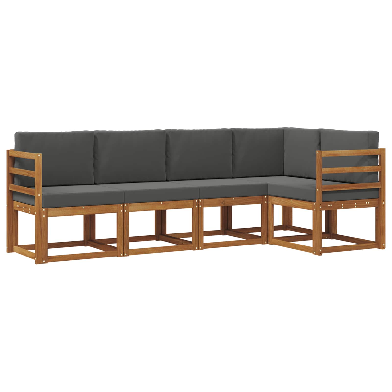 Ensemble de canapés d'extérieur 5 pcs Naturel et Anthracite - XIOS