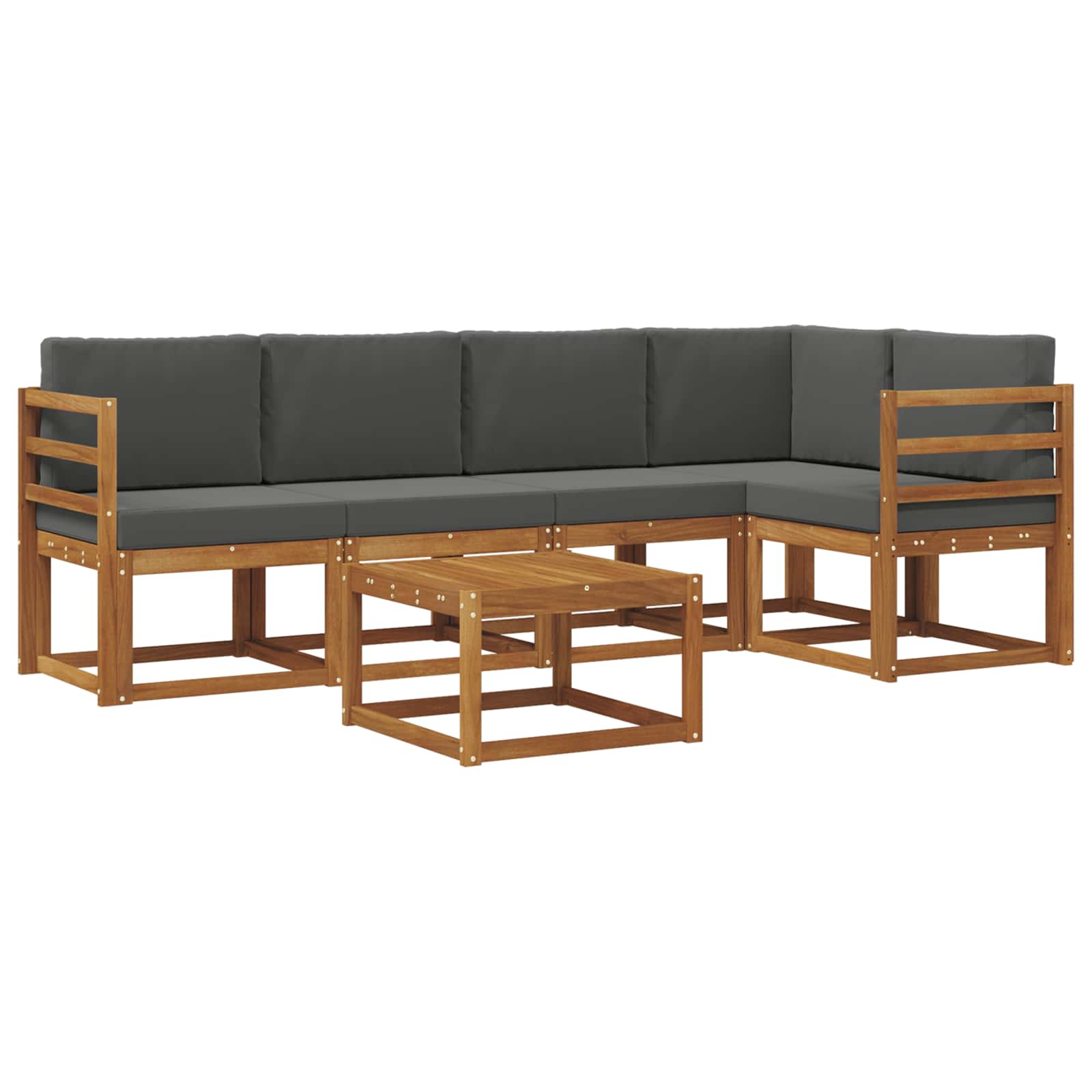 Ensemble de canapés d'extérieur 6 pcs Naturel et Anthracite - XIOS