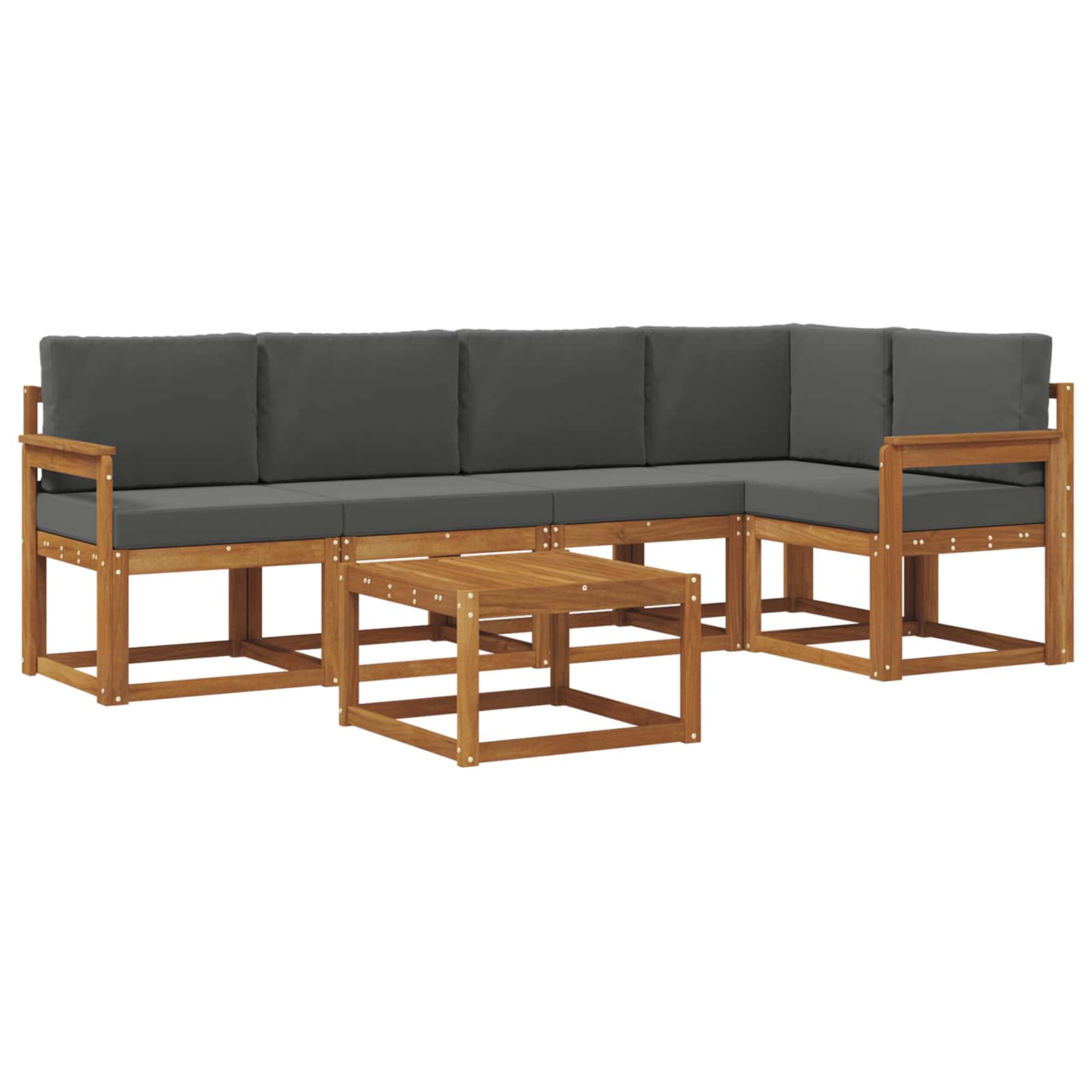 Ensemble de canapés d'extérieur 6 pc Naturel et Anthracite - XIOS