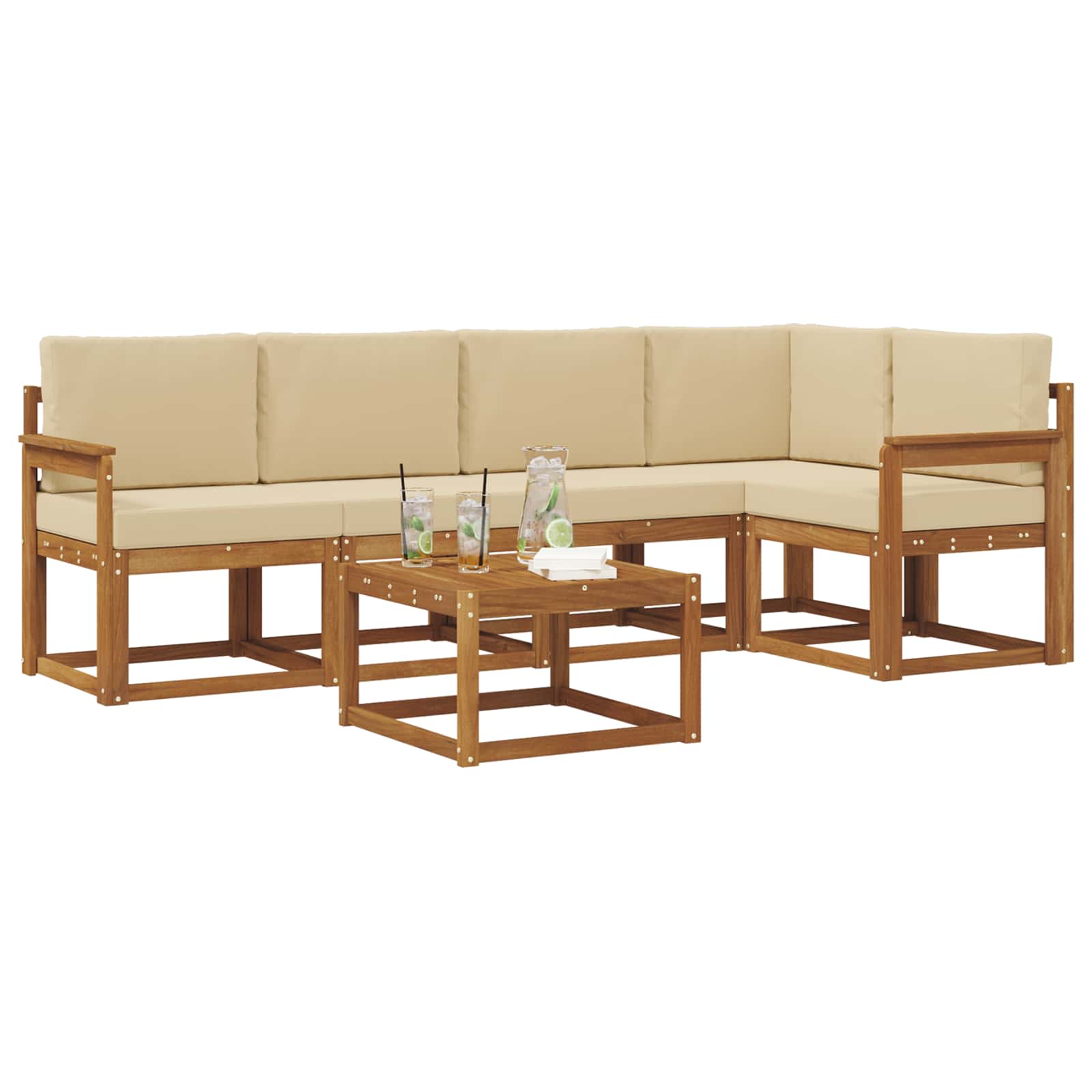 Ensemble de canapés d'extérieur 6 pc Naturel et Beige - XIOS