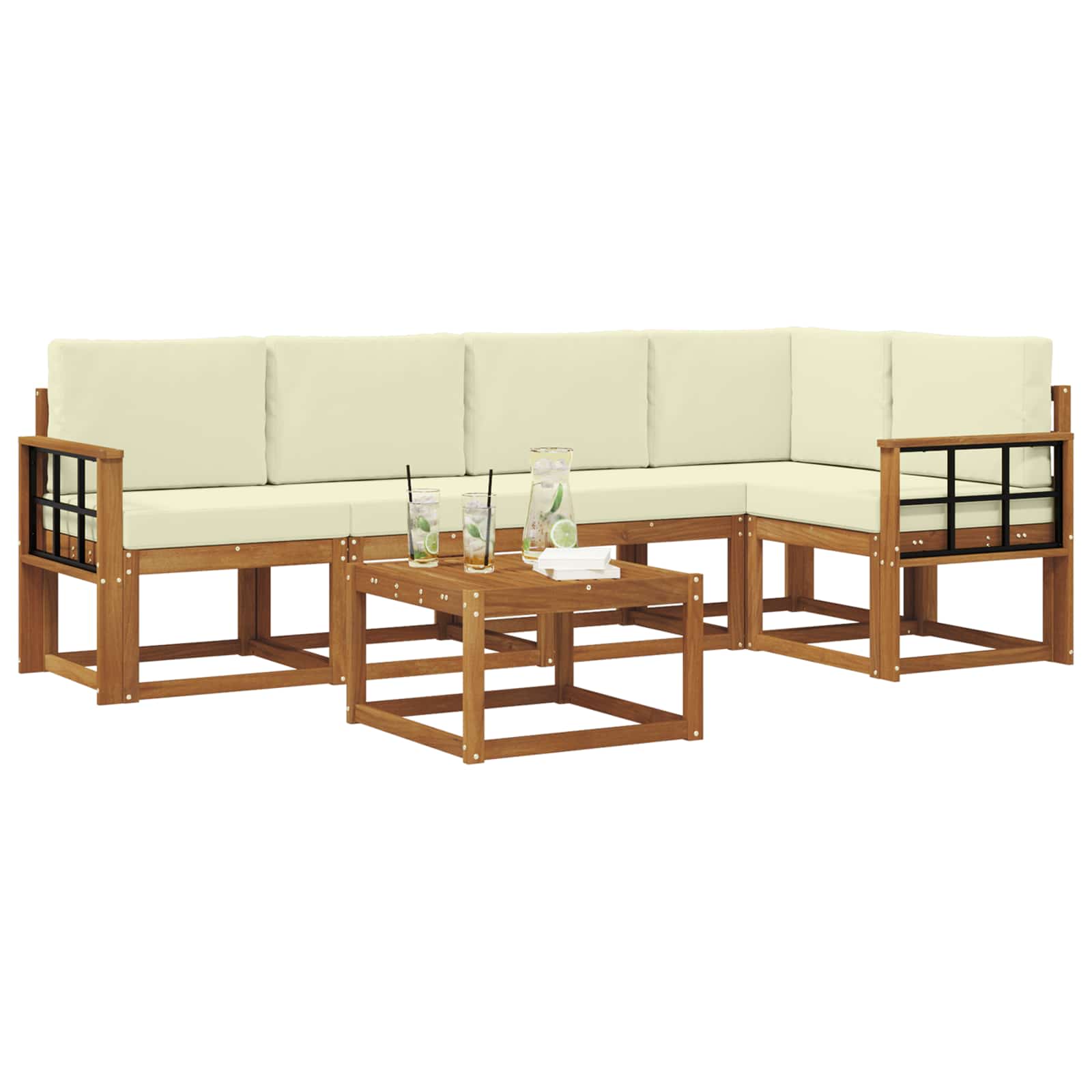 Ensemble de canapés d'extérieur 6 pcs Naturel et Crème - XIOS