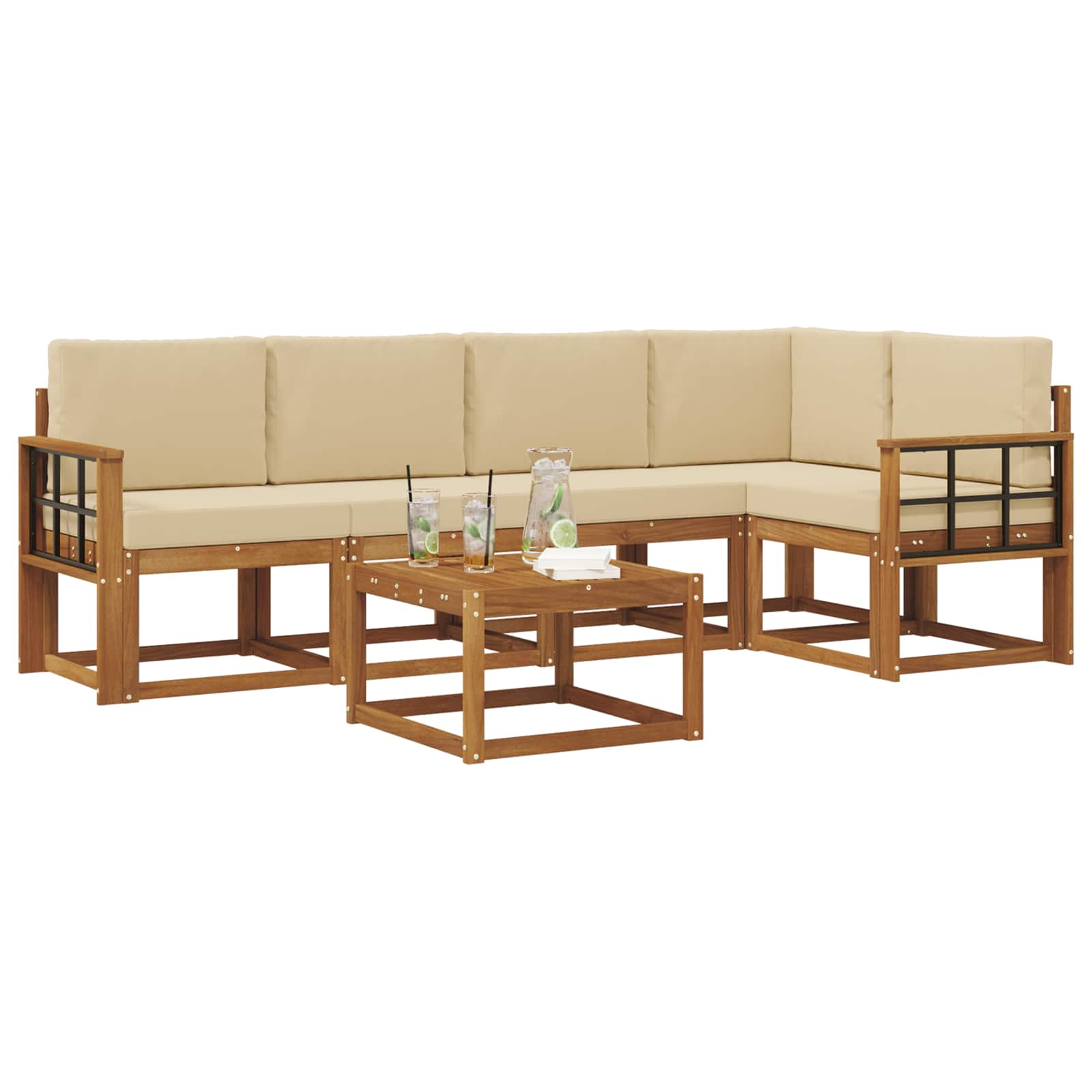 Ensemble de canapés d'extérieur 6 pcs Naturel et Beige - XIOS