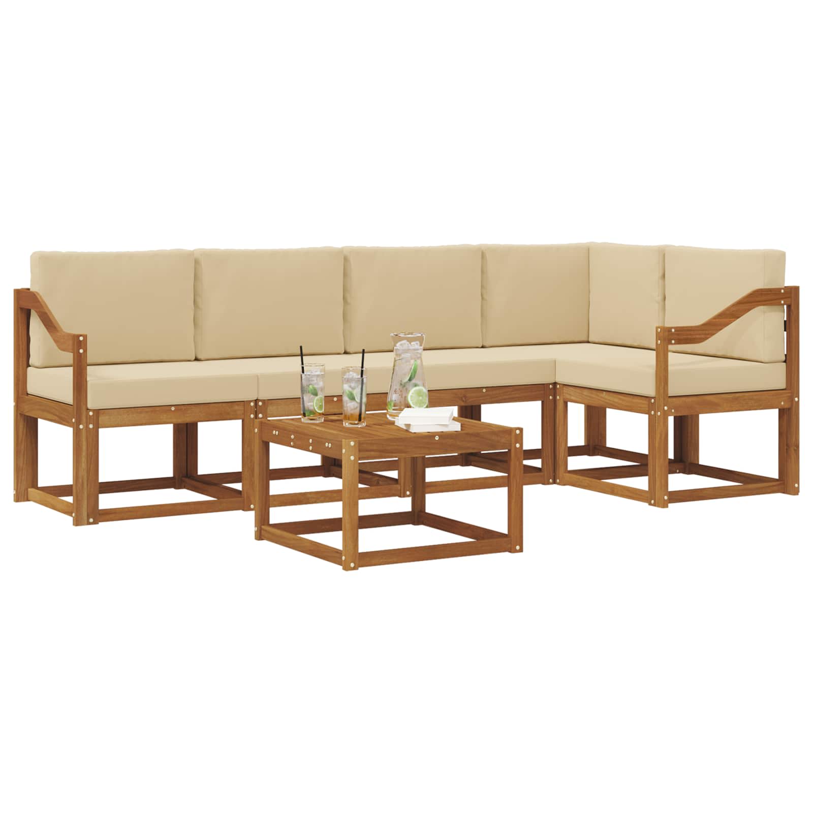 Ensemble de canapés d'extérieur 6 pc Naturel et Beige - XIOS