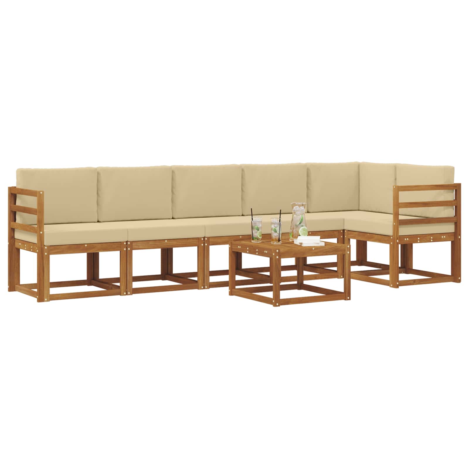 Ensemble de canapés d'extérieur 7 pcs Naturel et Beige - XIOS