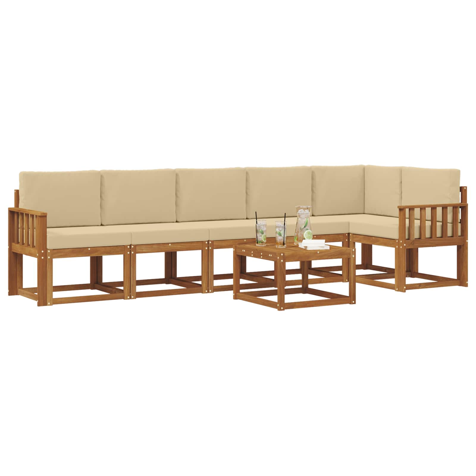 Ensemble de canapés d'extérieur 7 pcs Naturel et Beige - XIOS