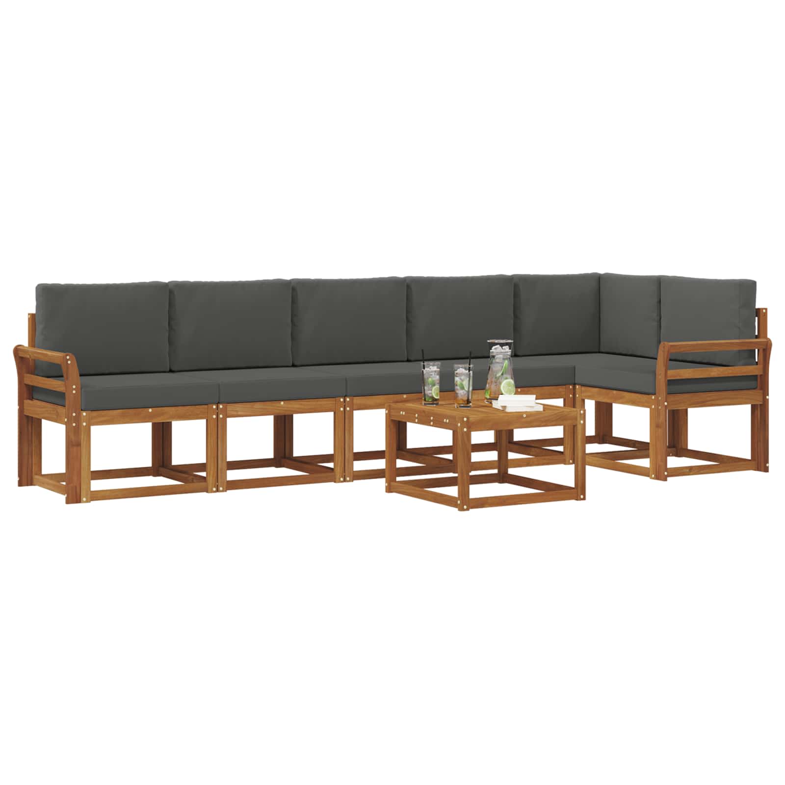 Ensemble de canapés d'extérieur 7 pcs Naturel et Anthracite - XIOS