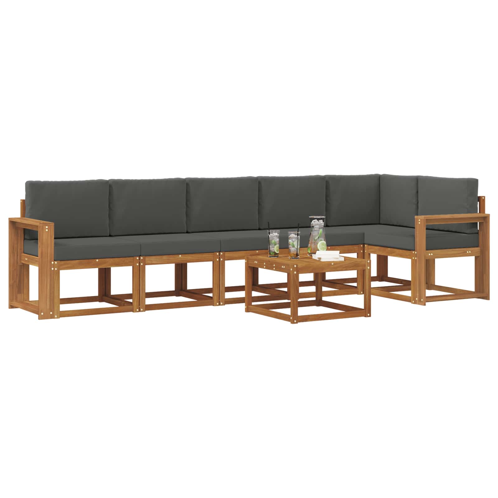 Ensemble de canapés d'extérieur 7 pcs Naturel et Anthracite - XIOS