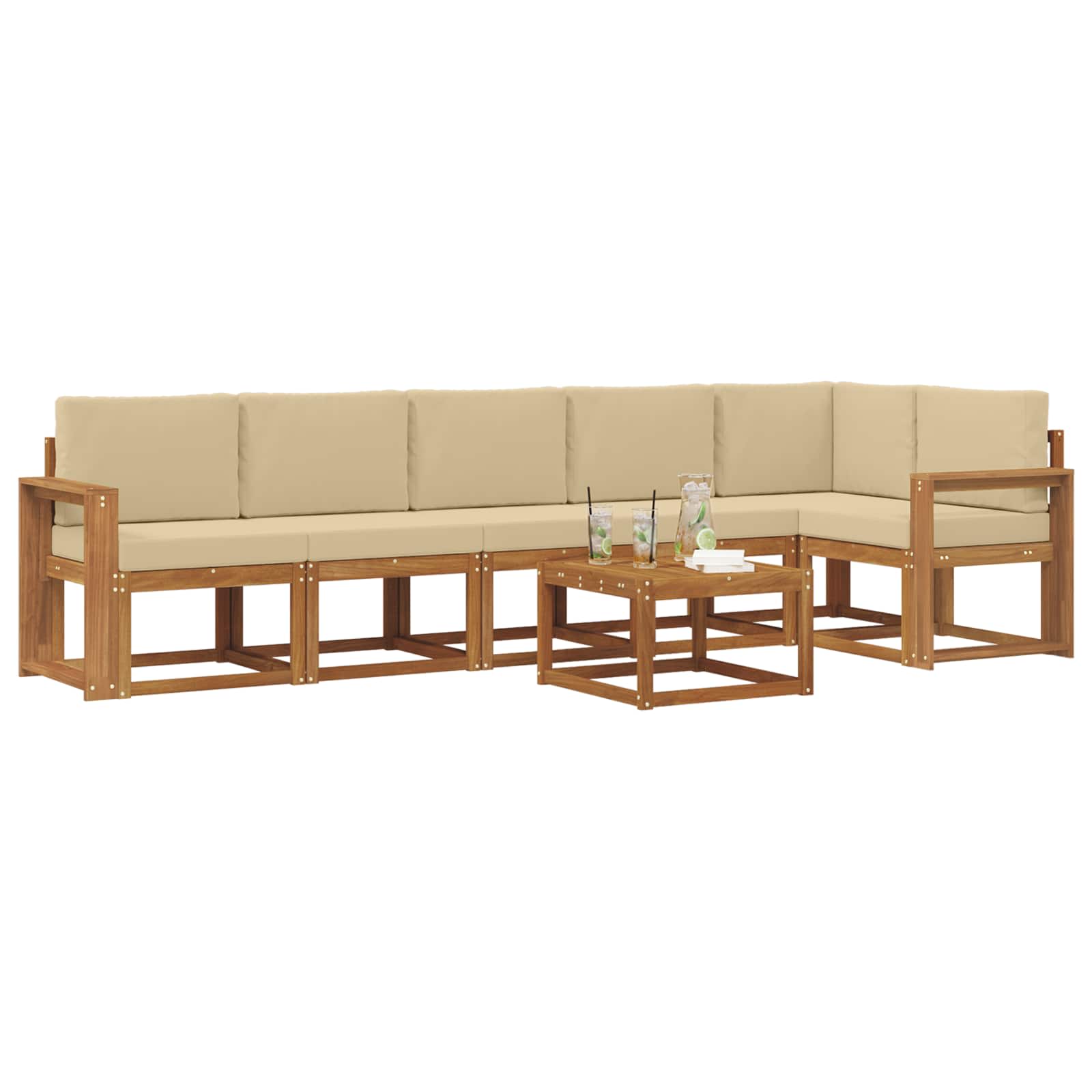 Ensemble de canapés d'extérieur 7 pcs Naturel et Beige - XIOS