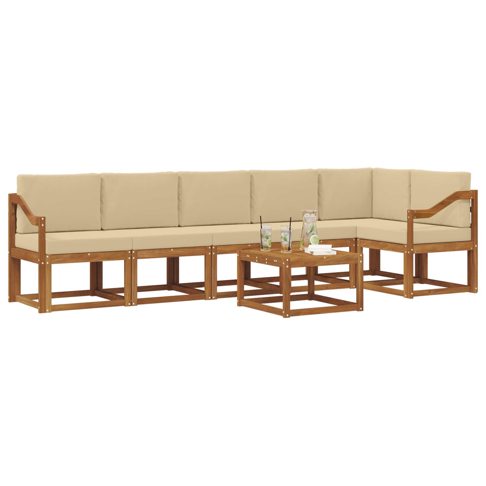 Ensemble de canapés d'extérieur 7 pcs Naturel et Beige - XIOS