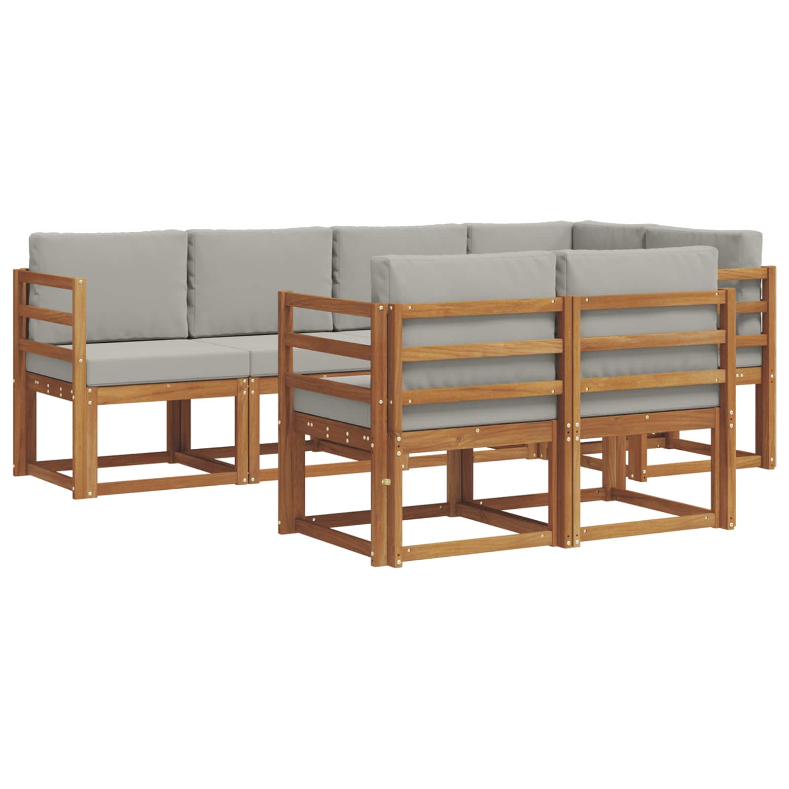 Ensemble de canapés d'extérieur 7 pcs Gris Naturel et Clair - XIOS