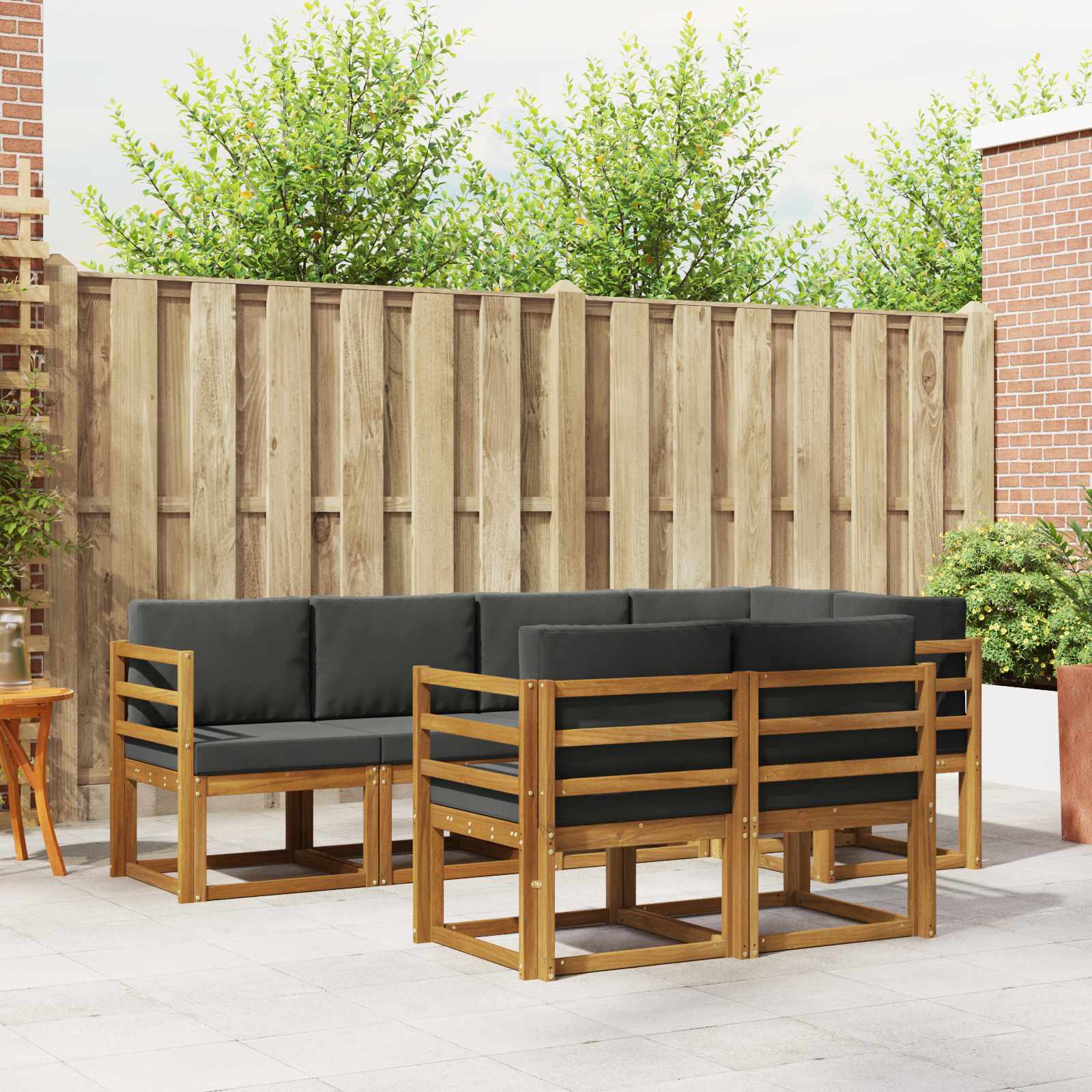 Ensemble de canapés d'extérieur 7 pcs Naturel et Anthracite - XIOS