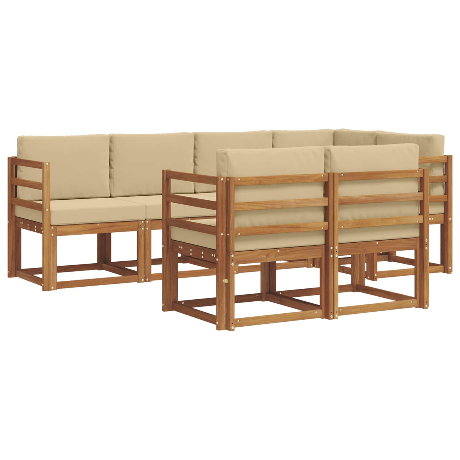 Ensemble de canapés d'extérieur 7 pcs Naturel et Beige - XIOS