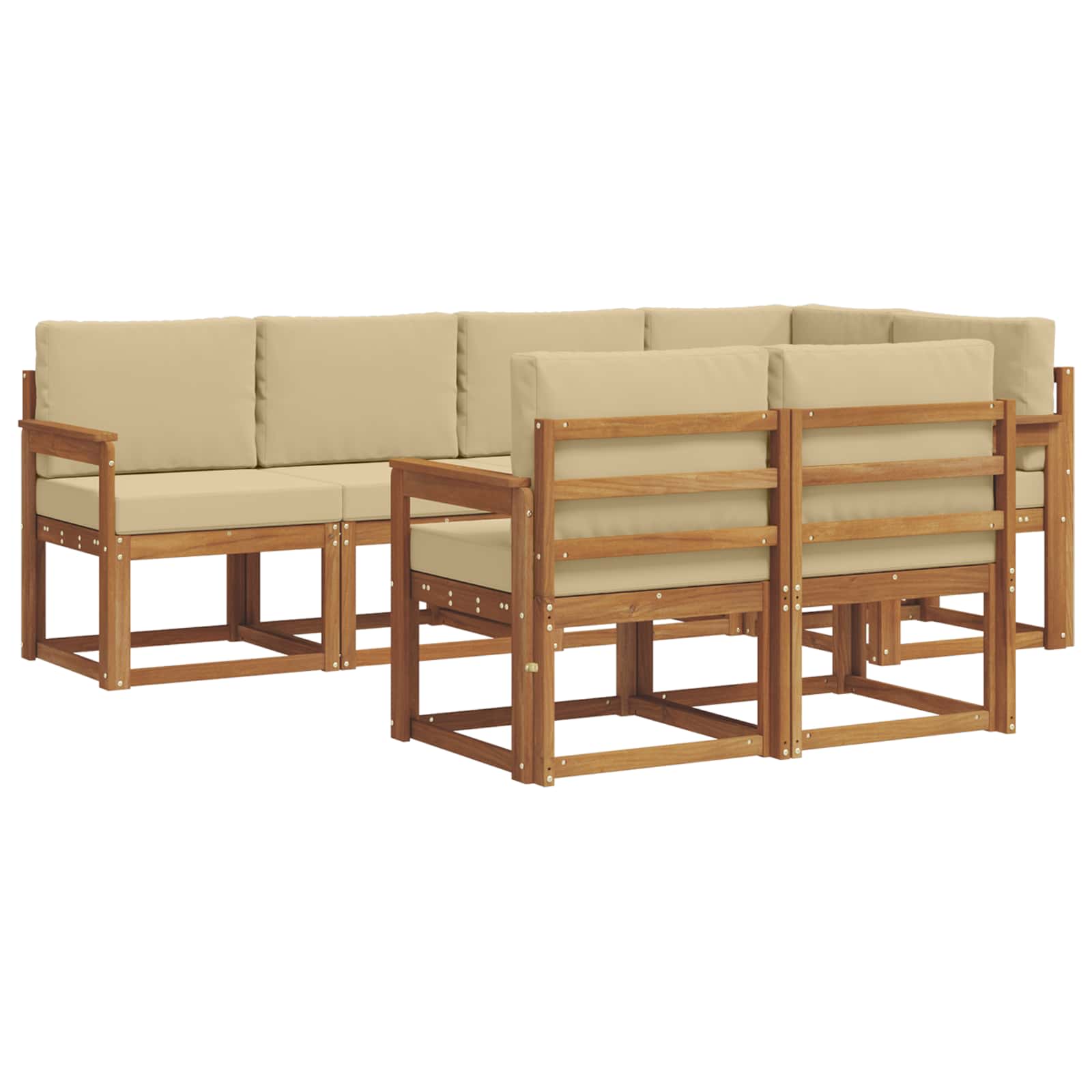 Ensemble de canapés d'extérieur 7 pcs Naturel et Beige - XIOS
