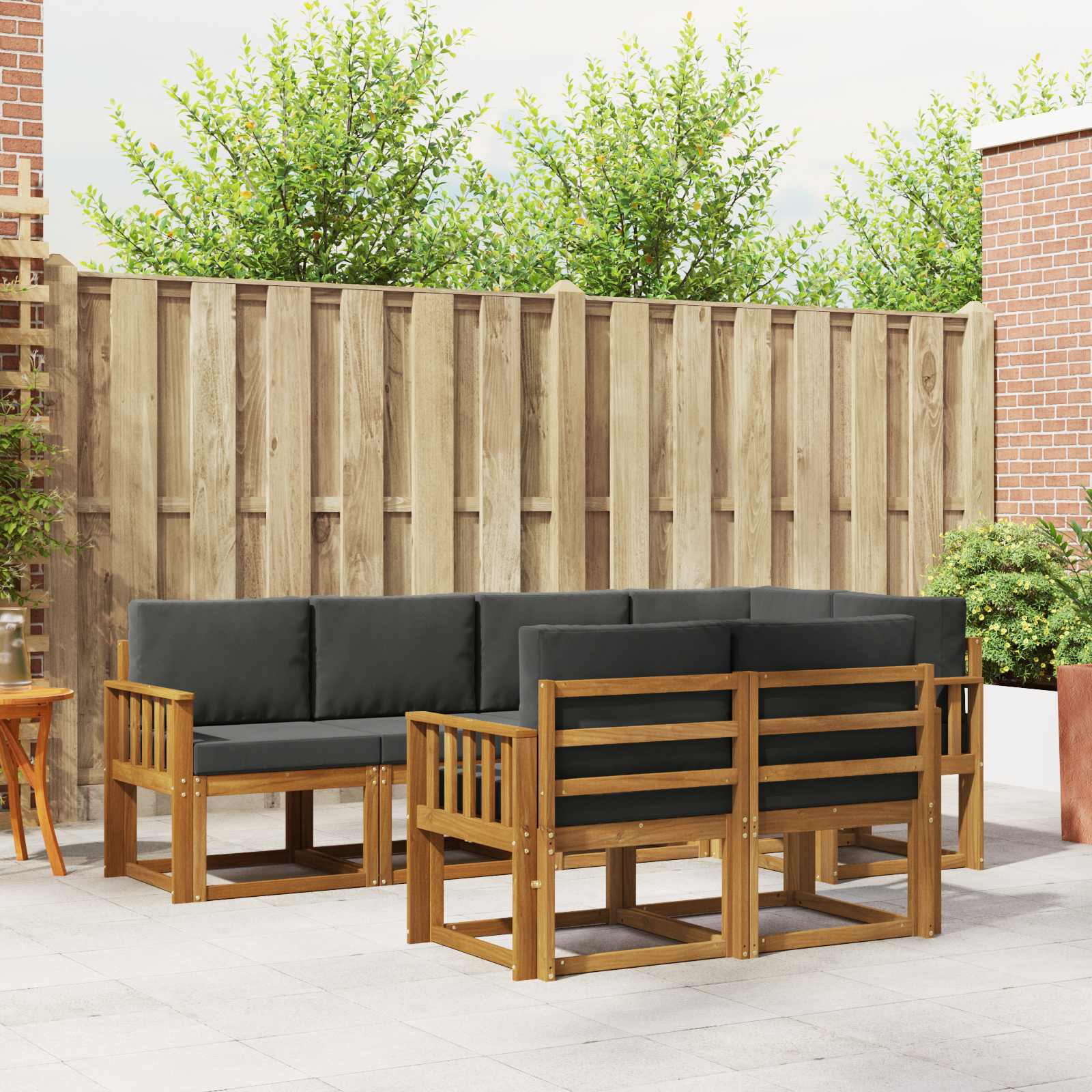 Ensemble de canapés d'extérieur 7 pcs Naturel et Anthracite - XIOS