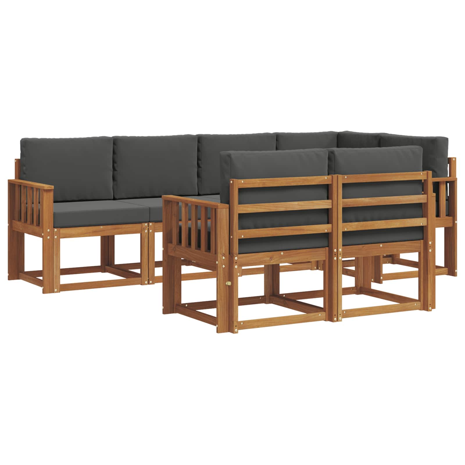 Ensemble de canapés d'extérieur 7 pcs Naturel et Anthracite - XIOS