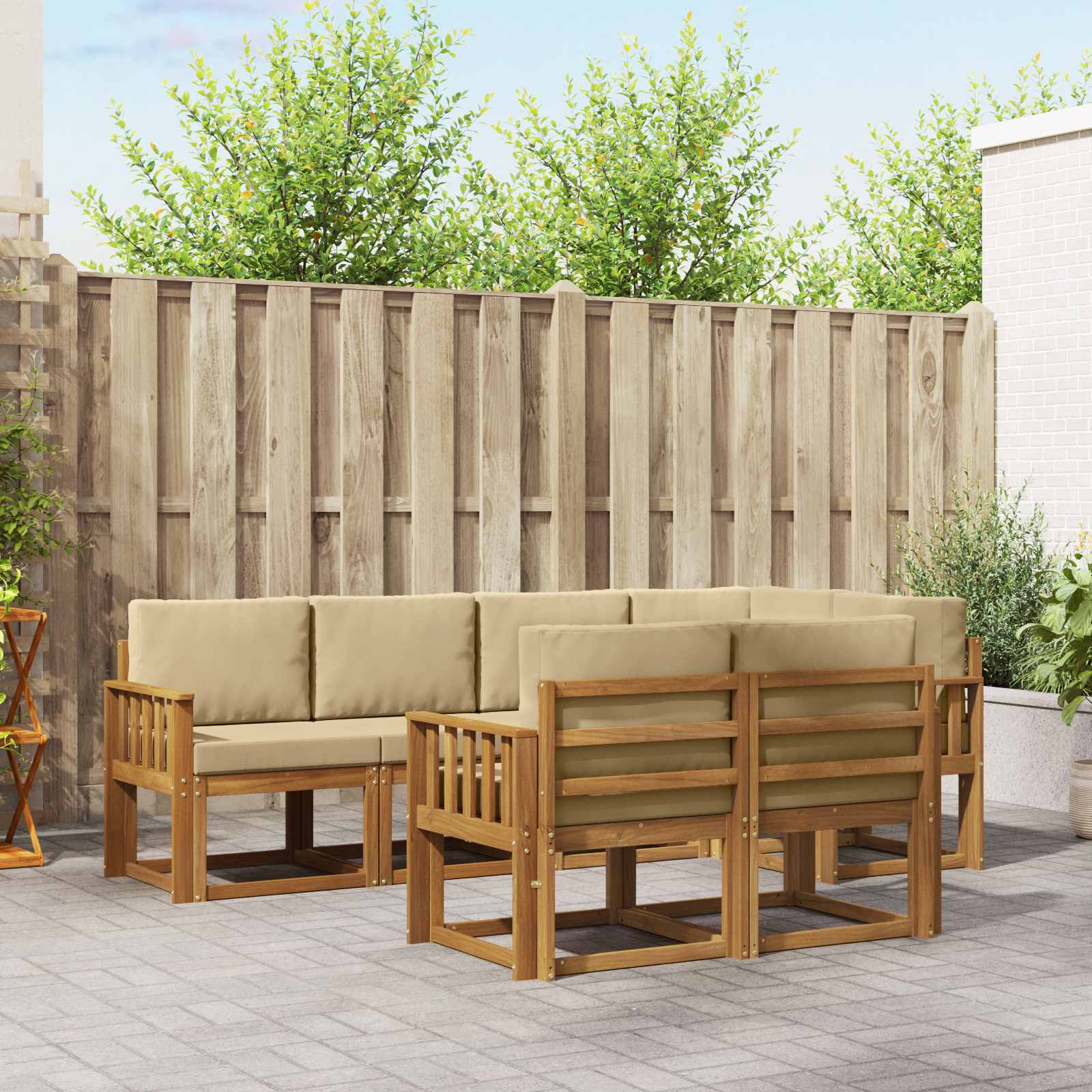 Ensemble de canapés d'extérieur 7 pcs Naturel et Beige - XIOS
