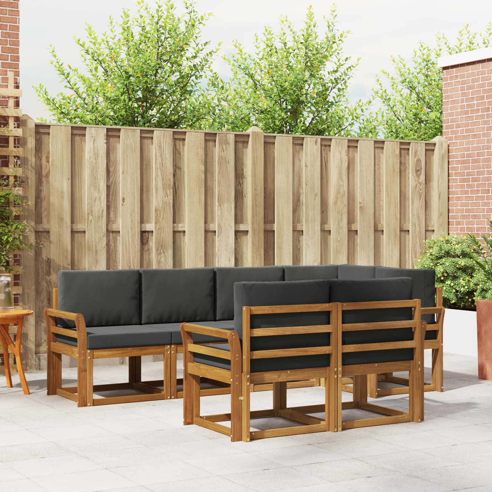 Ensemble de canapés d'extérieur 7 pcs Naturel et Anthracite - XIOS