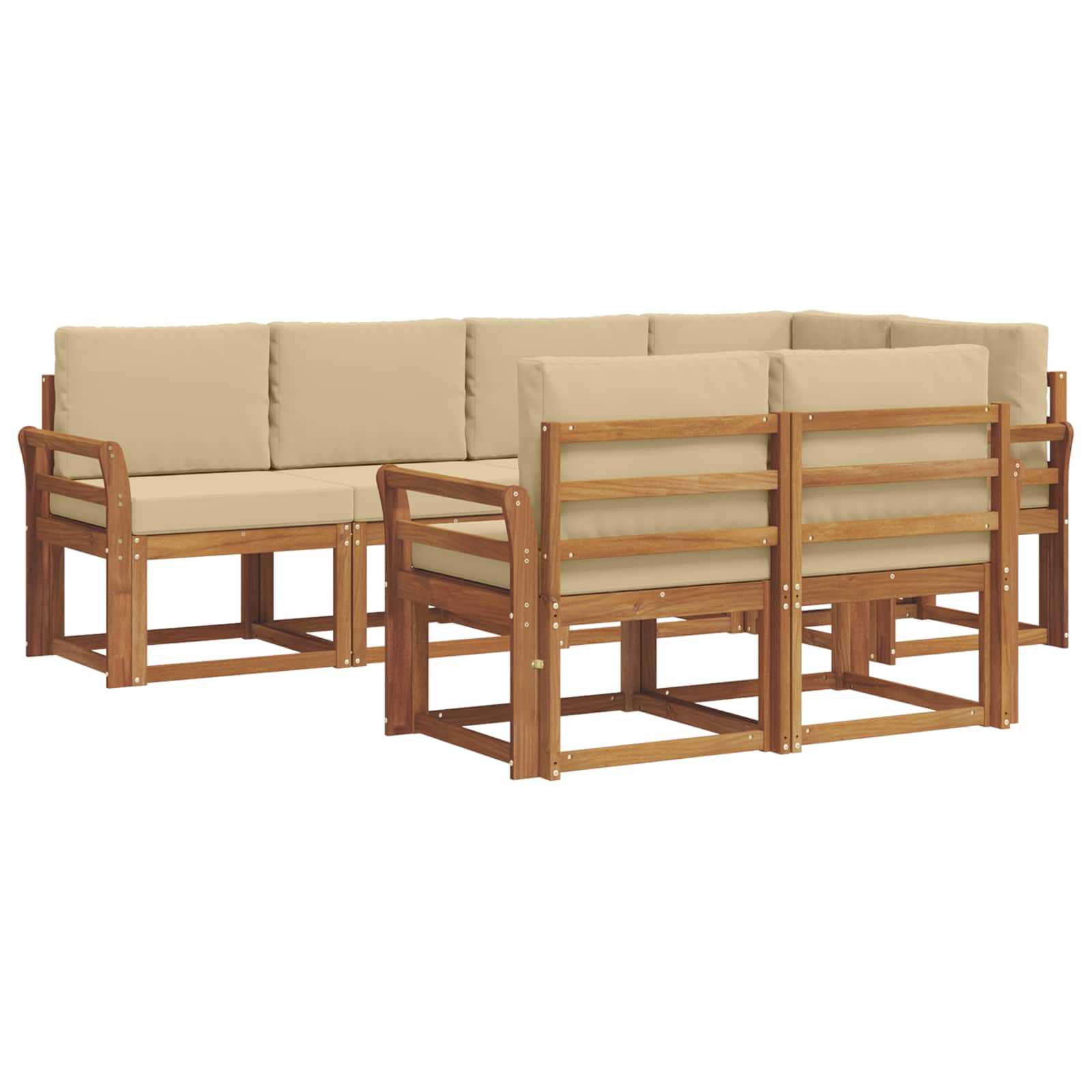 Ensemble de canapés d'extérieur 7 pc Naturel et Beige - XIOS