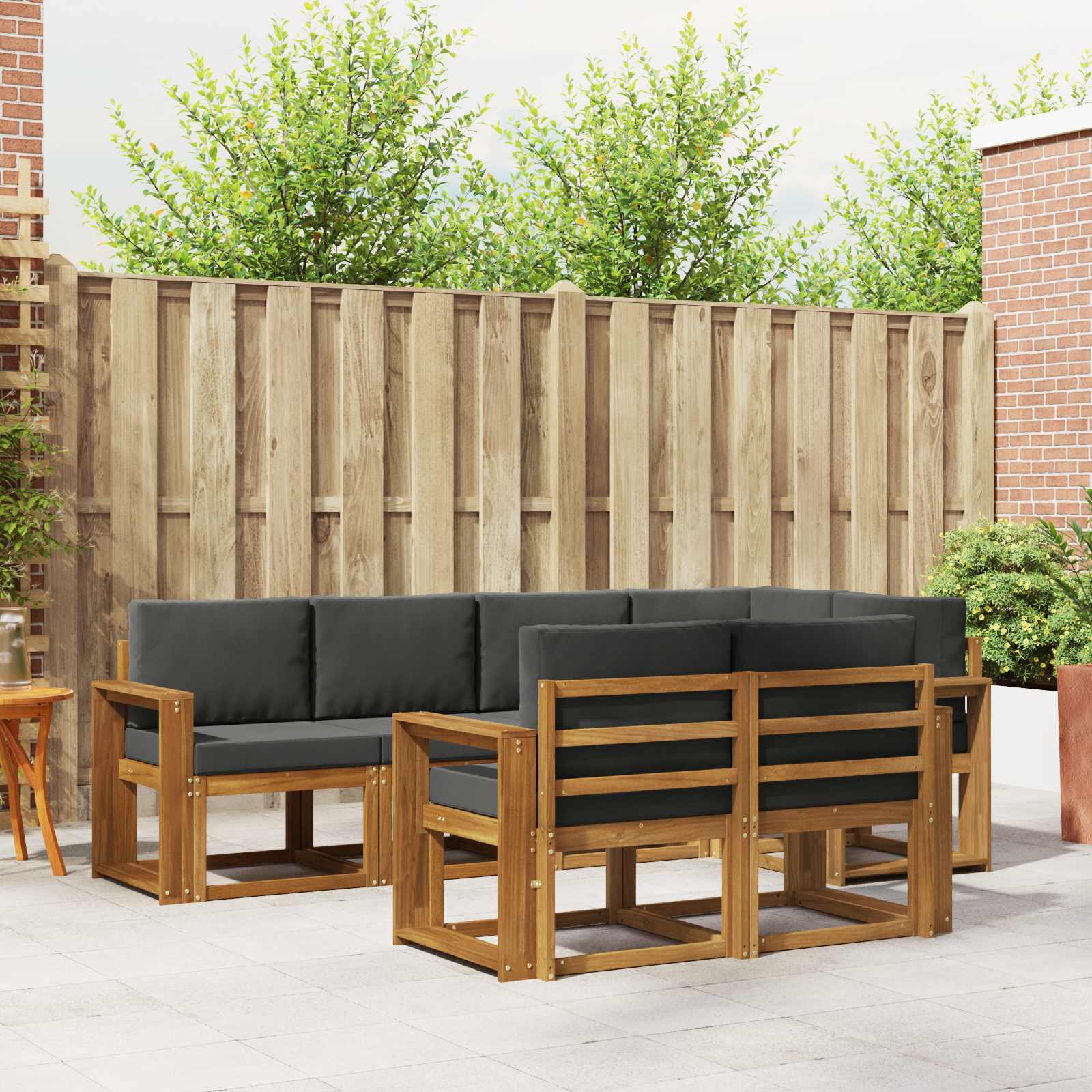 Ensemble de canapés d'extérieur 7 pcs Naturel et Anthracite - XIOS