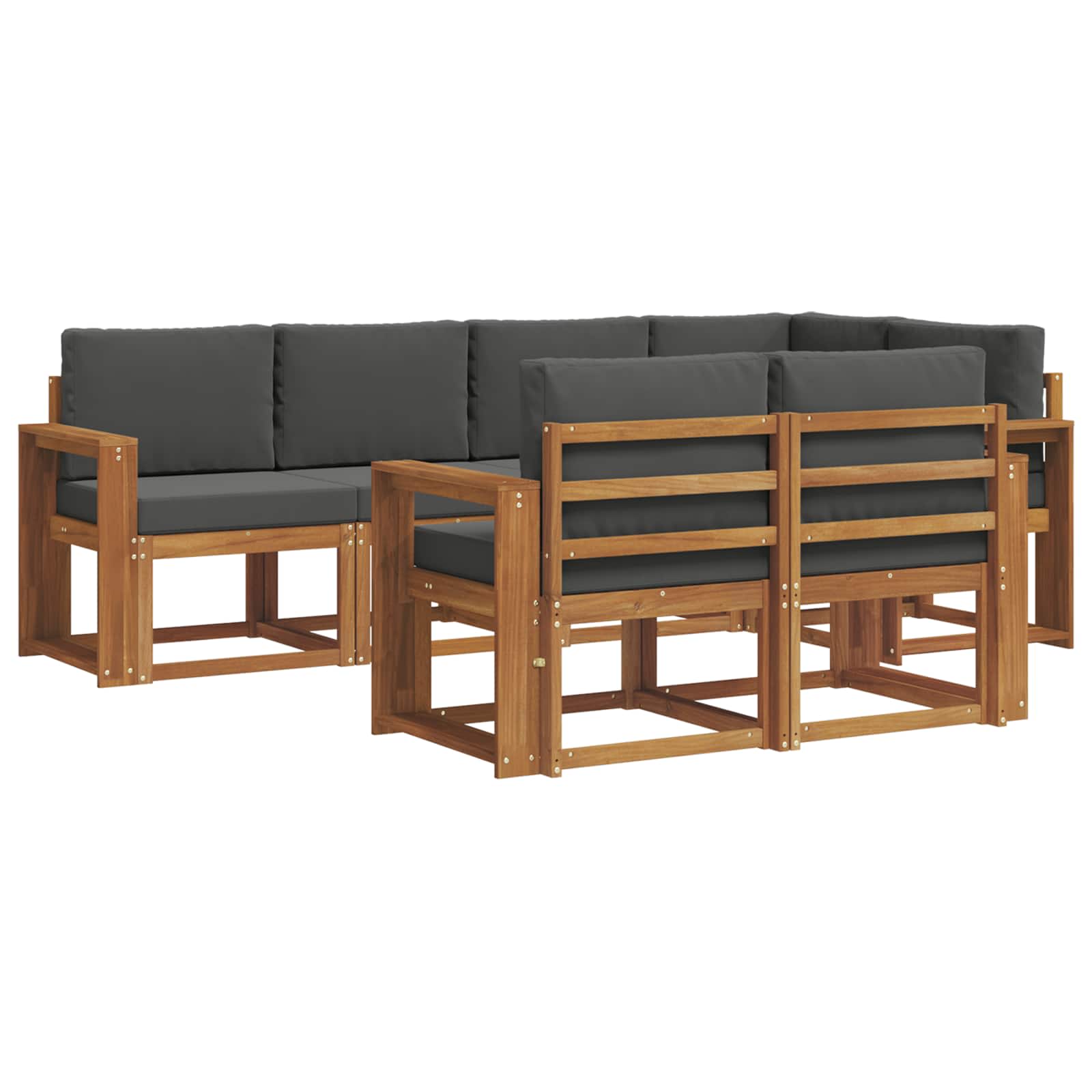 Ensemble de canapés d'extérieur 7 pcs Naturel et Anthracite - XIOS