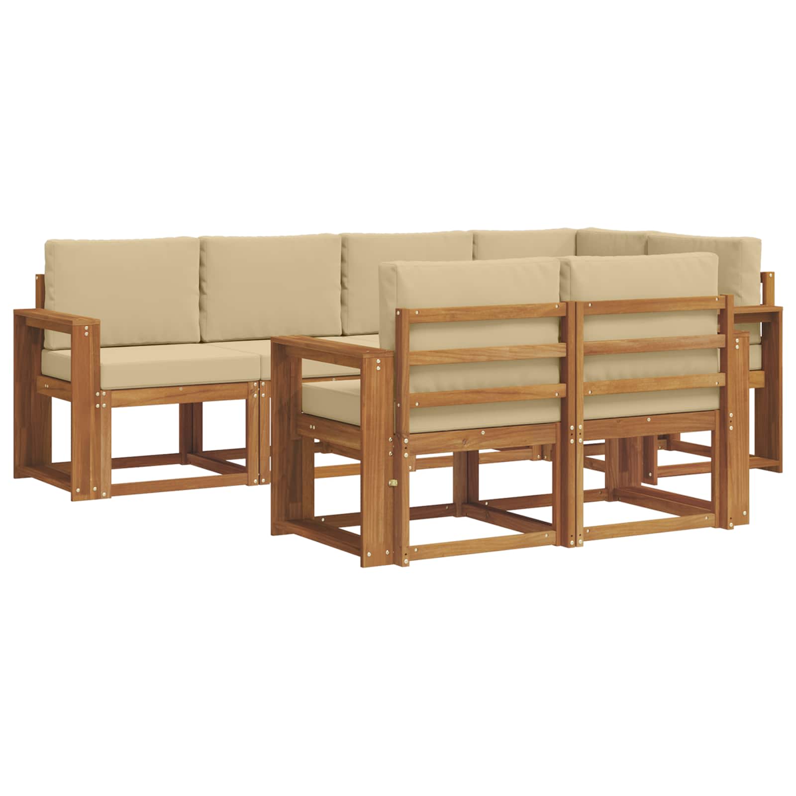 Ensemble de canapés d'extérieur 7 pcs Naturel et Beige - XIOS