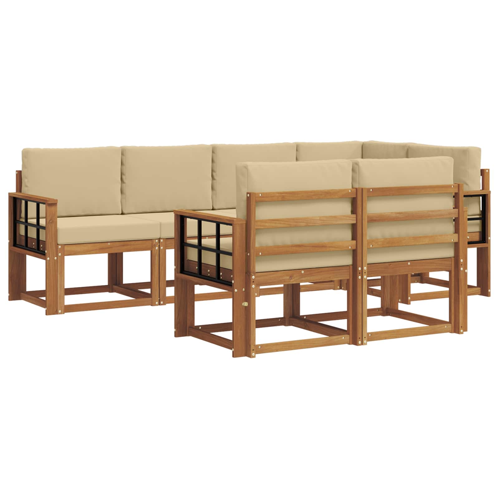 Ensemble de canapés d'extérieur 7 pc Naturel et Beige - XIOS