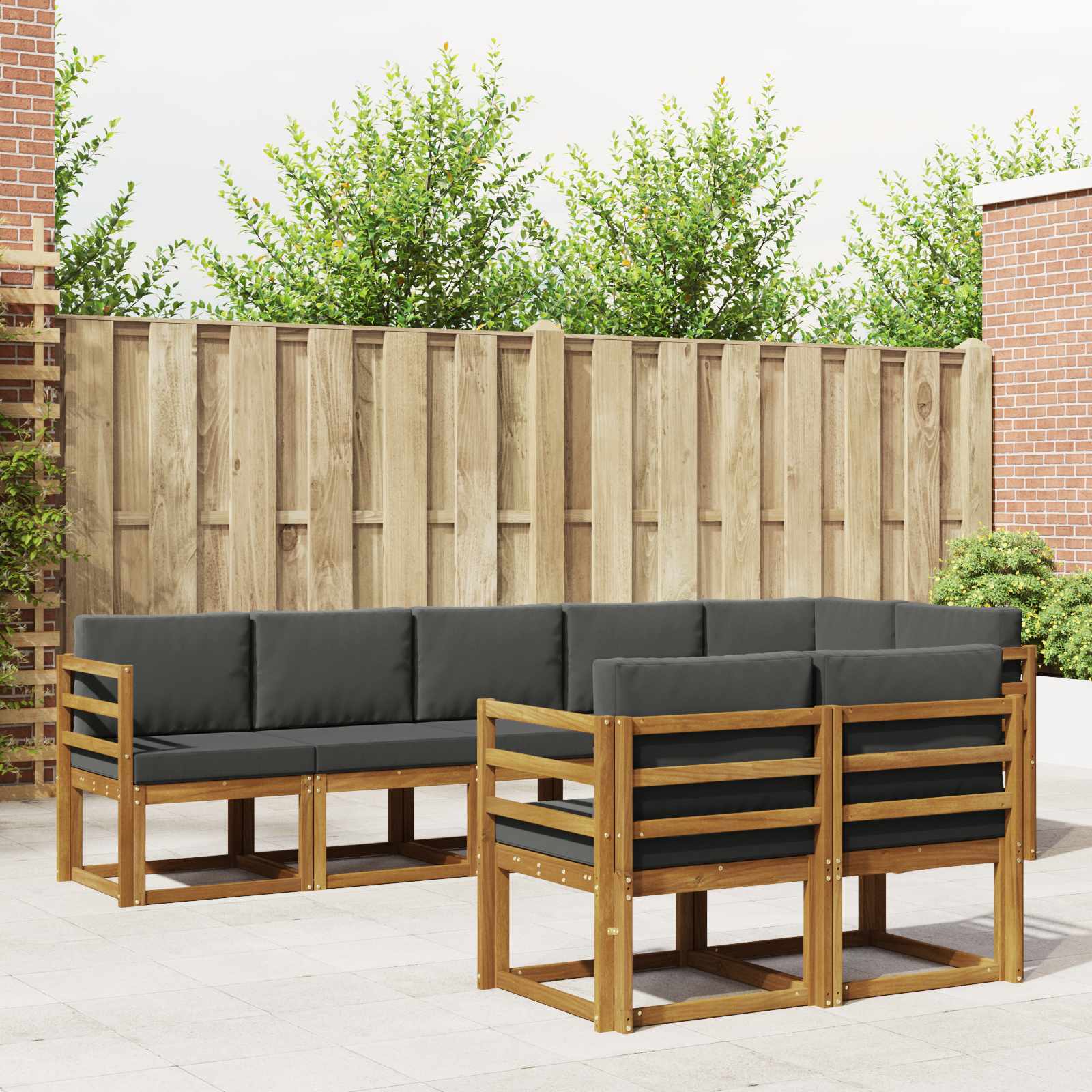Ensemble de canapés d'extérieur 8 pcs Naturel et Anthracite - XIOS