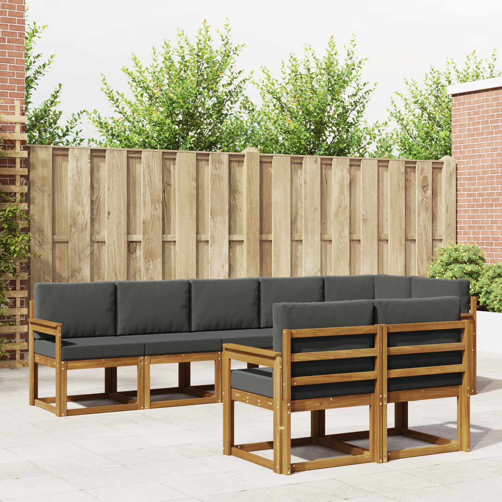 Ensemble de canapés d'extérieur 8 pcs Naturel et Anthracite - XIOS