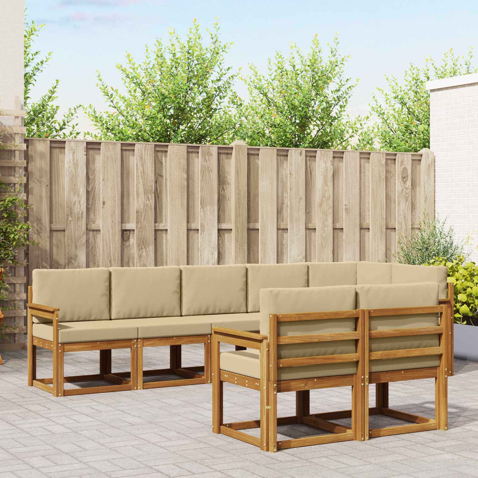 Ensemble de canapés d'extérieur 8 pcs Naturel et Beige - XIOS